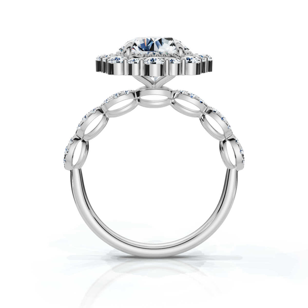 14K White Gold Uma Halo Lab Grown Diamond Ring (1/2 ct. tw)