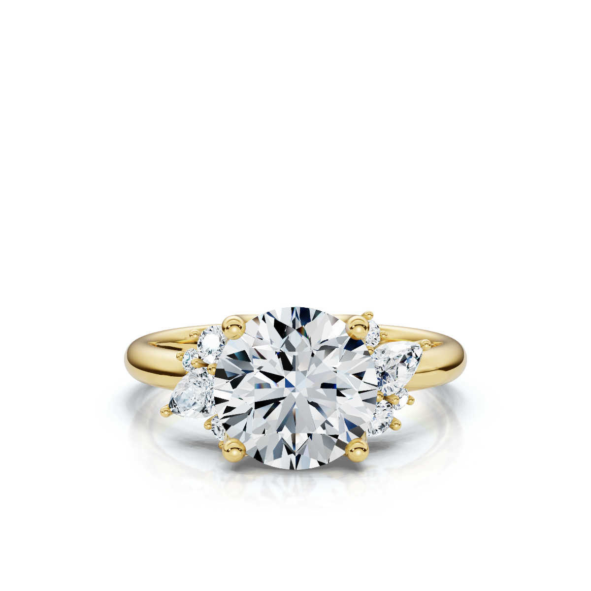 14K Yellow Gold Idoya Nature Inspired Lab Grown Diamond Ring (1/3 ct. tw)