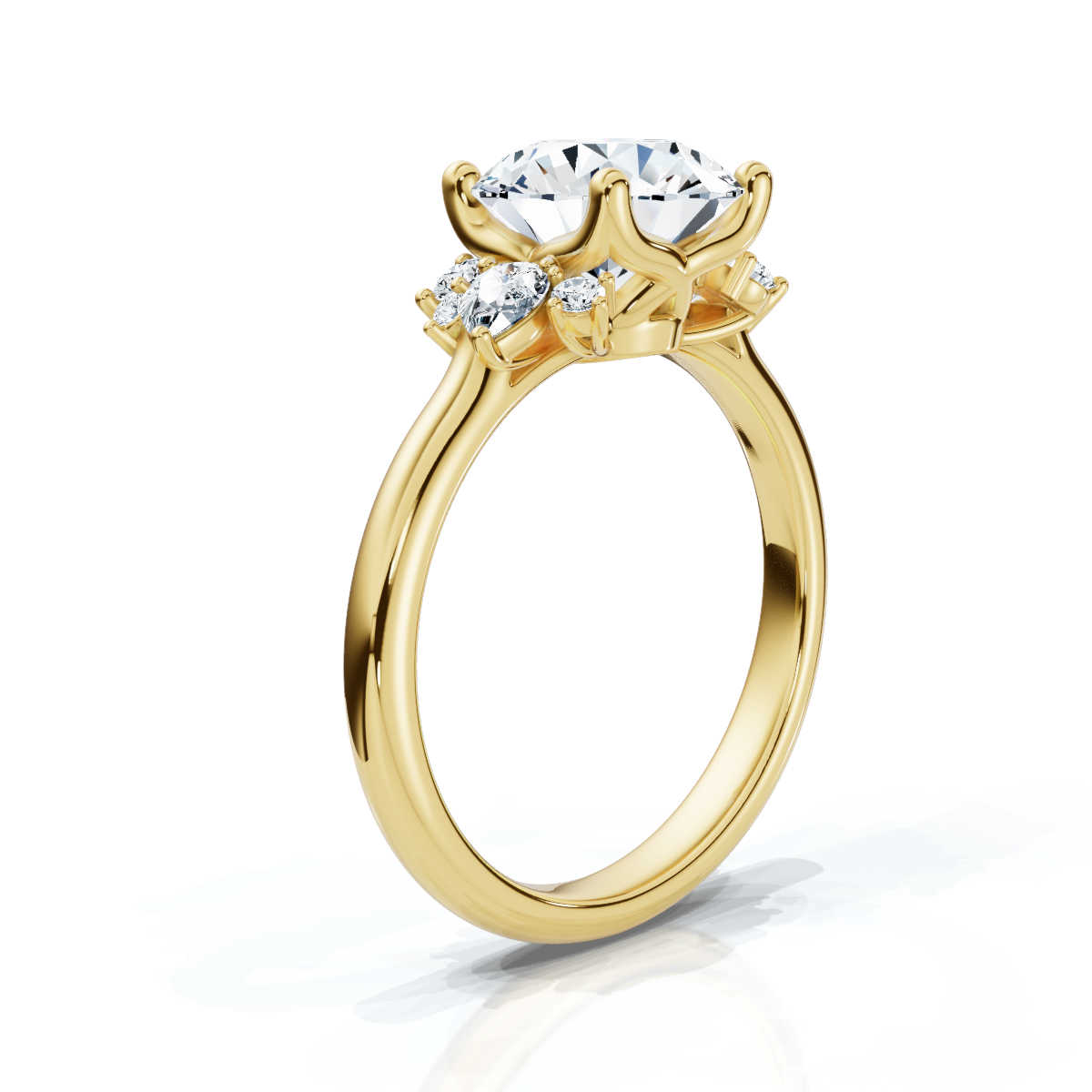 14K Yellow Gold Idoya Nature Inspired Lab Grown Diamond Ring (1/3 ct. tw)