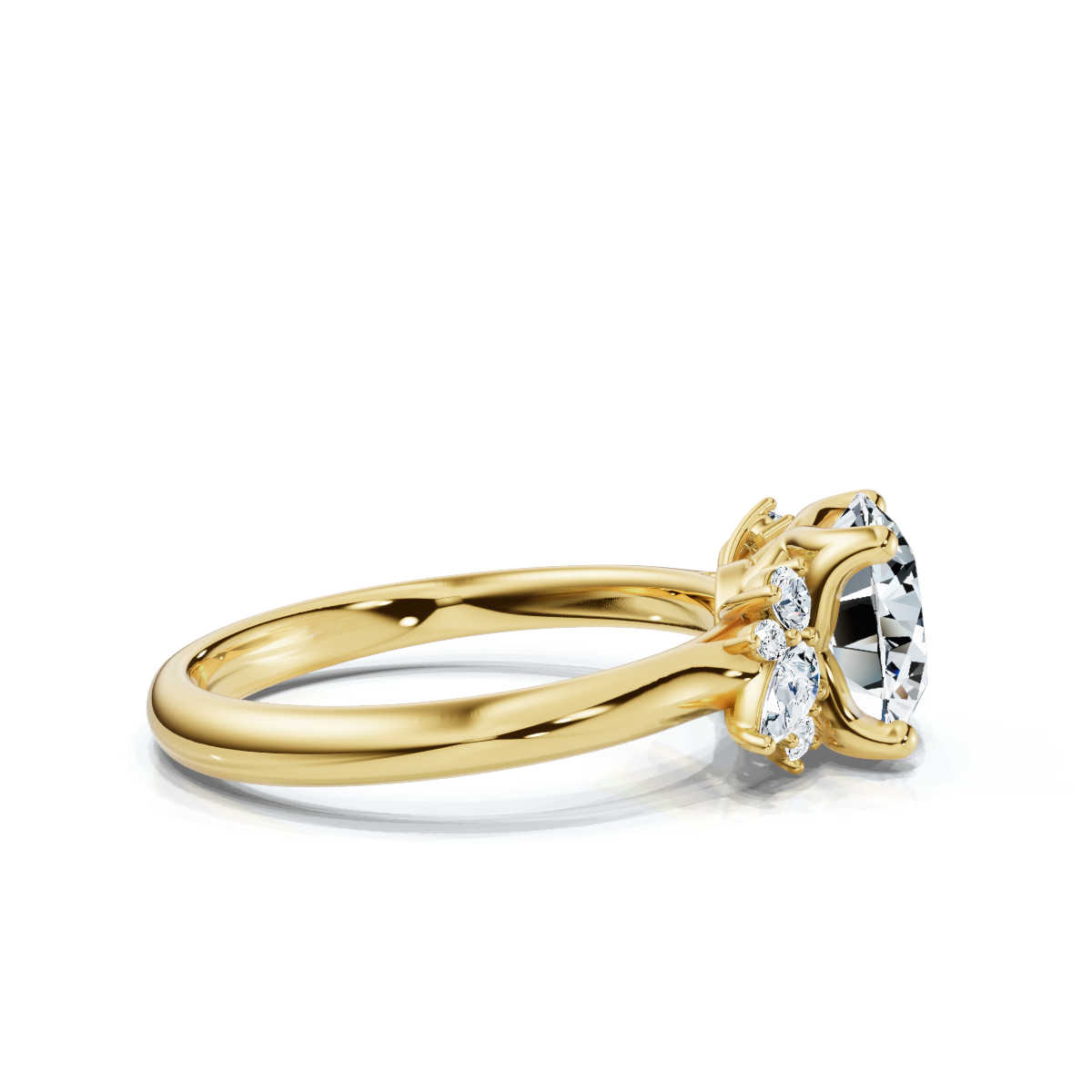 14K Yellow Gold Idoya Nature Inspired Lab Grown Diamond Ring (1/3 ct. tw)