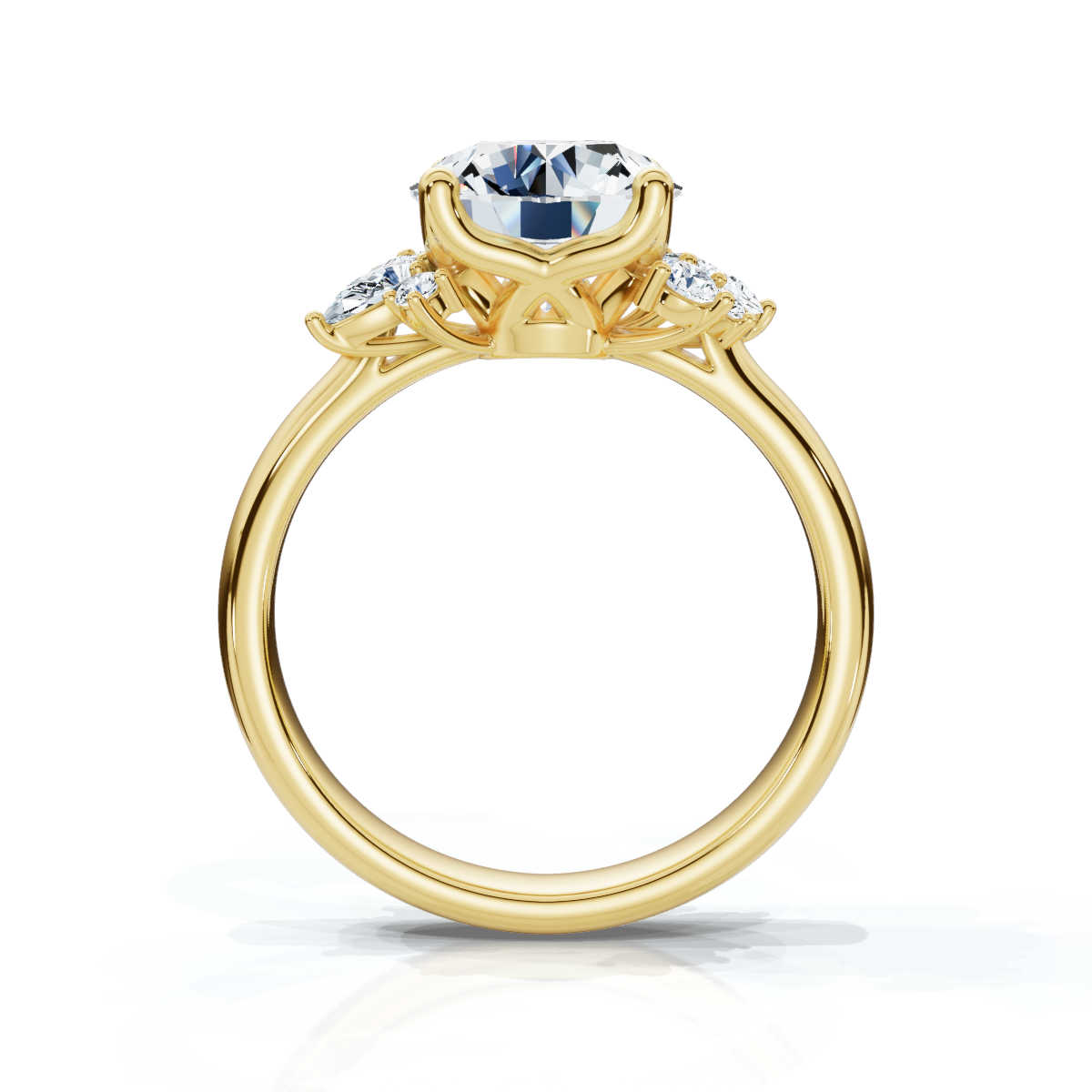14K Yellow Gold Idoya Nature Inspired Lab Grown Diamond Ring (1/3 ct. tw)