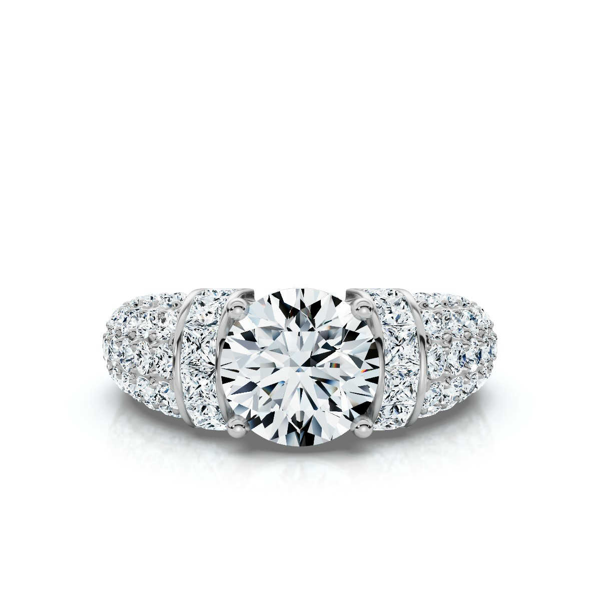 14K White Gold Albertine Accents Lab Grown Diamond Ring (1 2/3 ct. tw)