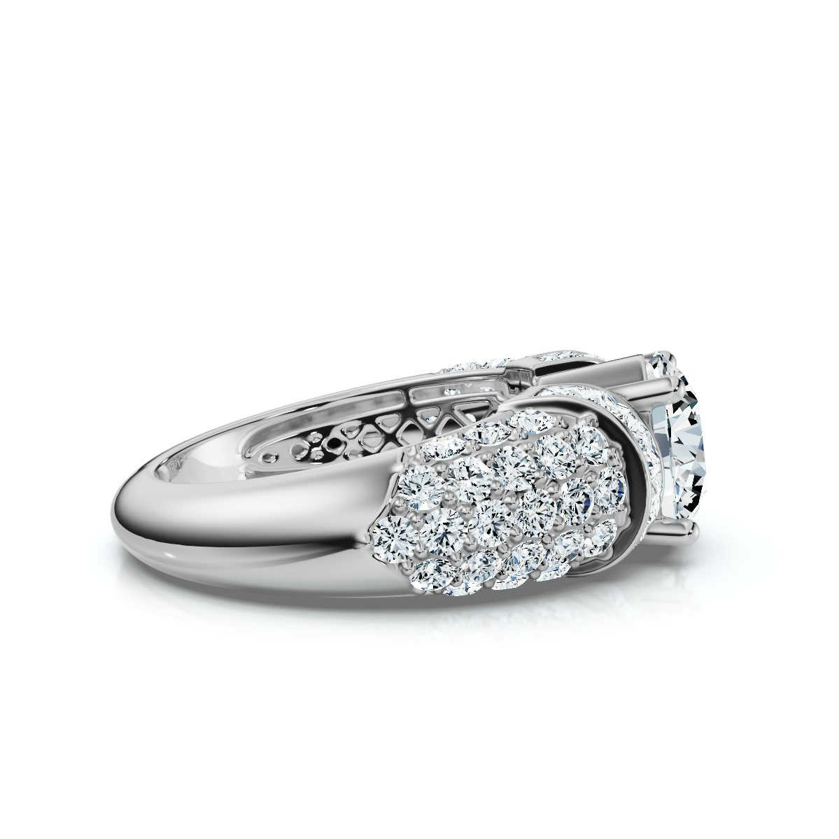 14K White Gold Albertine Accents Lab Grown Diamond Ring (1 2/3 ct. tw)