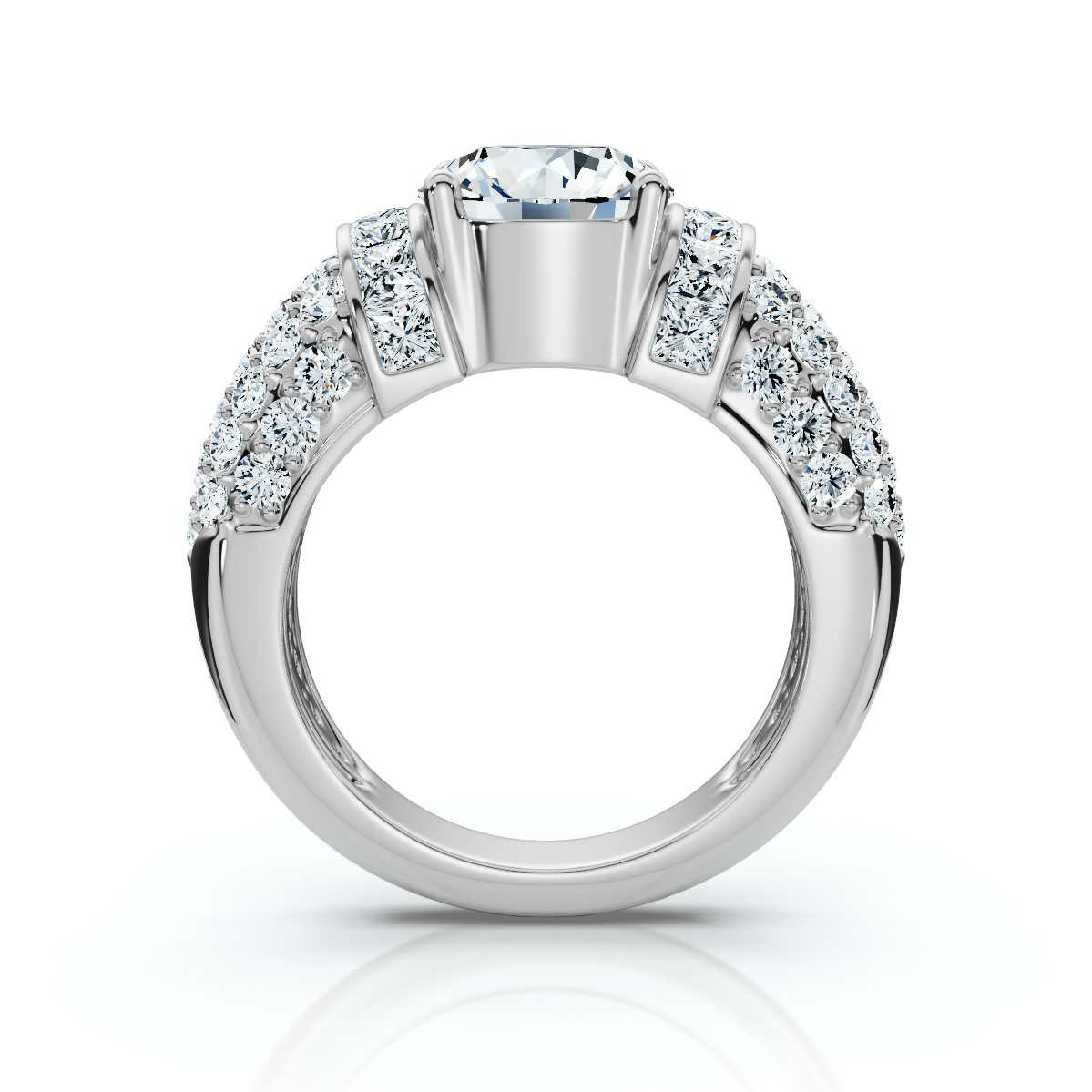 14K White Gold Albertine Accents Lab Grown Diamond Ring (1 2/3 ct. tw)