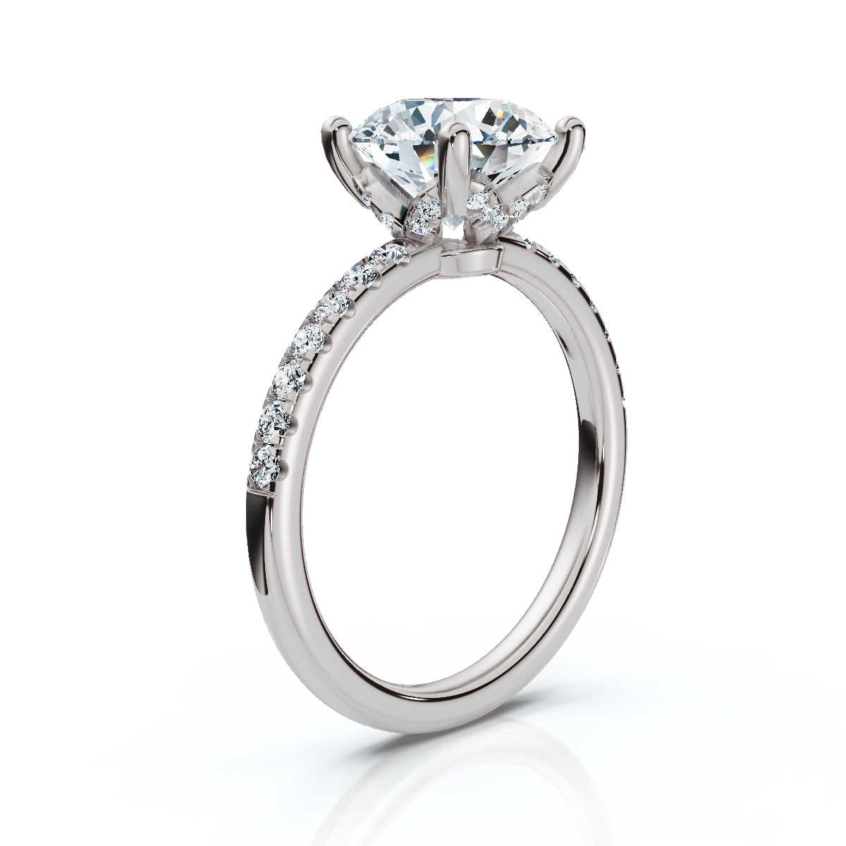 14K White Gold Chloe Hidden Accents Lab Grown Diamond Ring (1/3 ct. tw)