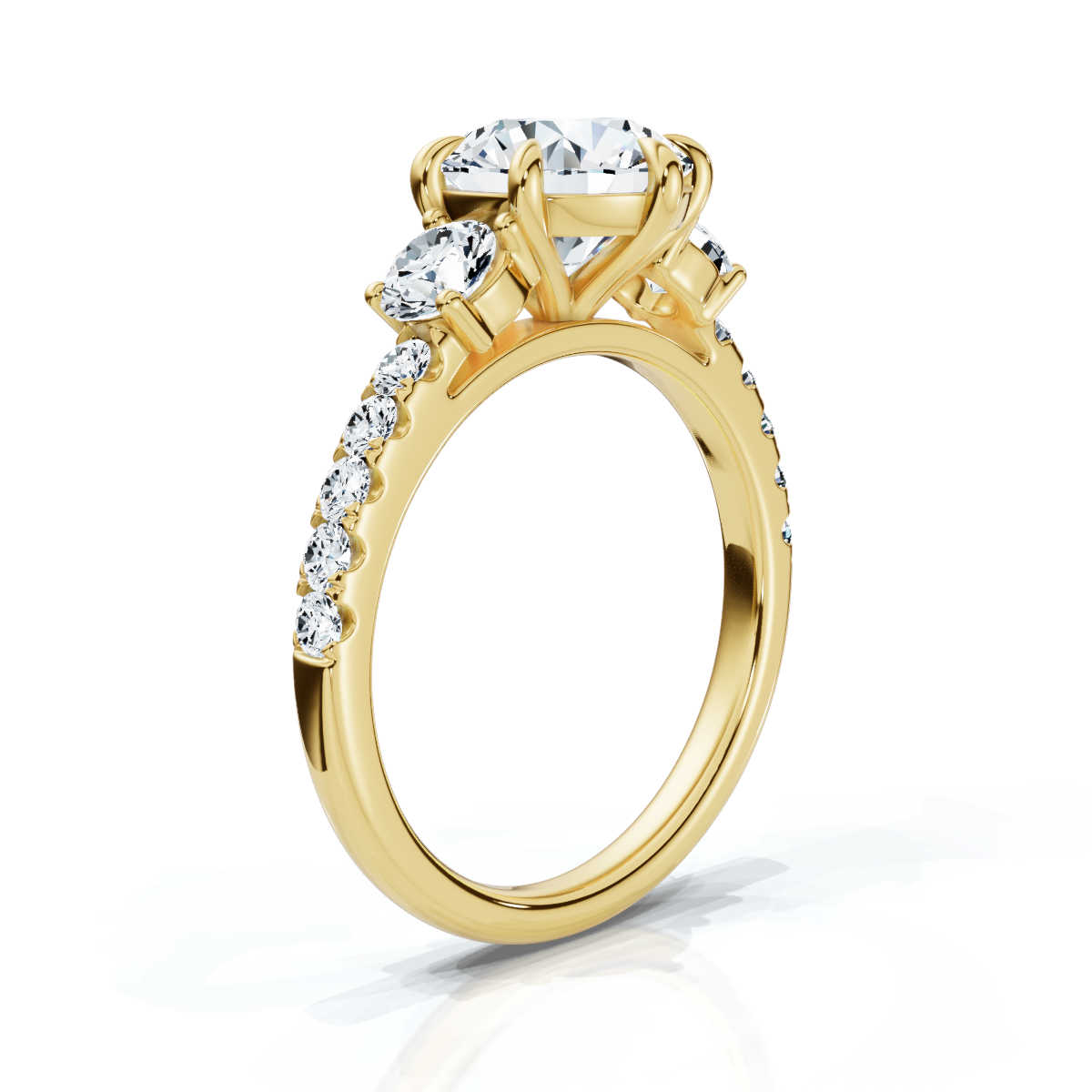 14K Yellow Gold Milana Accents Lab Grown Diamond Ring (3/4 ct. tw)