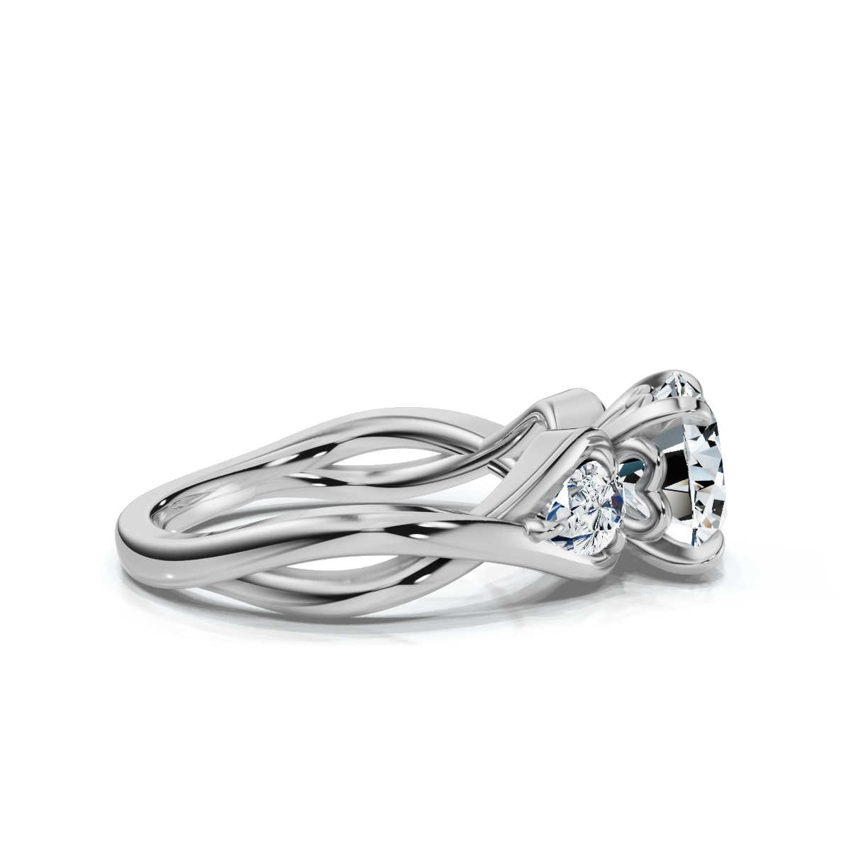 14K White Gold Devonte Three Stone Pear Lab Grown Diamond Ring (1/2 ct. tw)