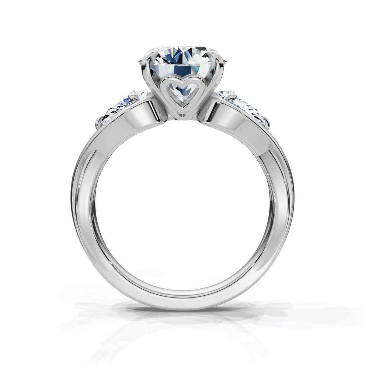 14K White Gold Devonte Three Stone Pear Lab Grown Diamond Ring (1/2 ct. tw)
