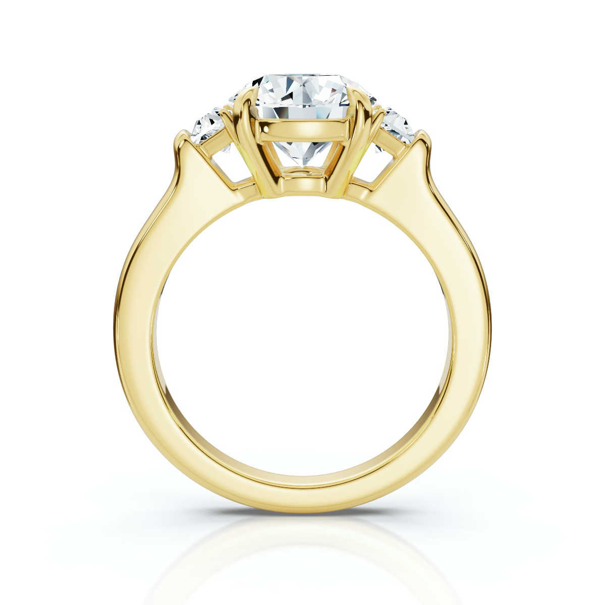 18K Yellow Gold Willamina Three Stone Trapezoid Lab Grown Diamond Ring (1/2 ct. tw)