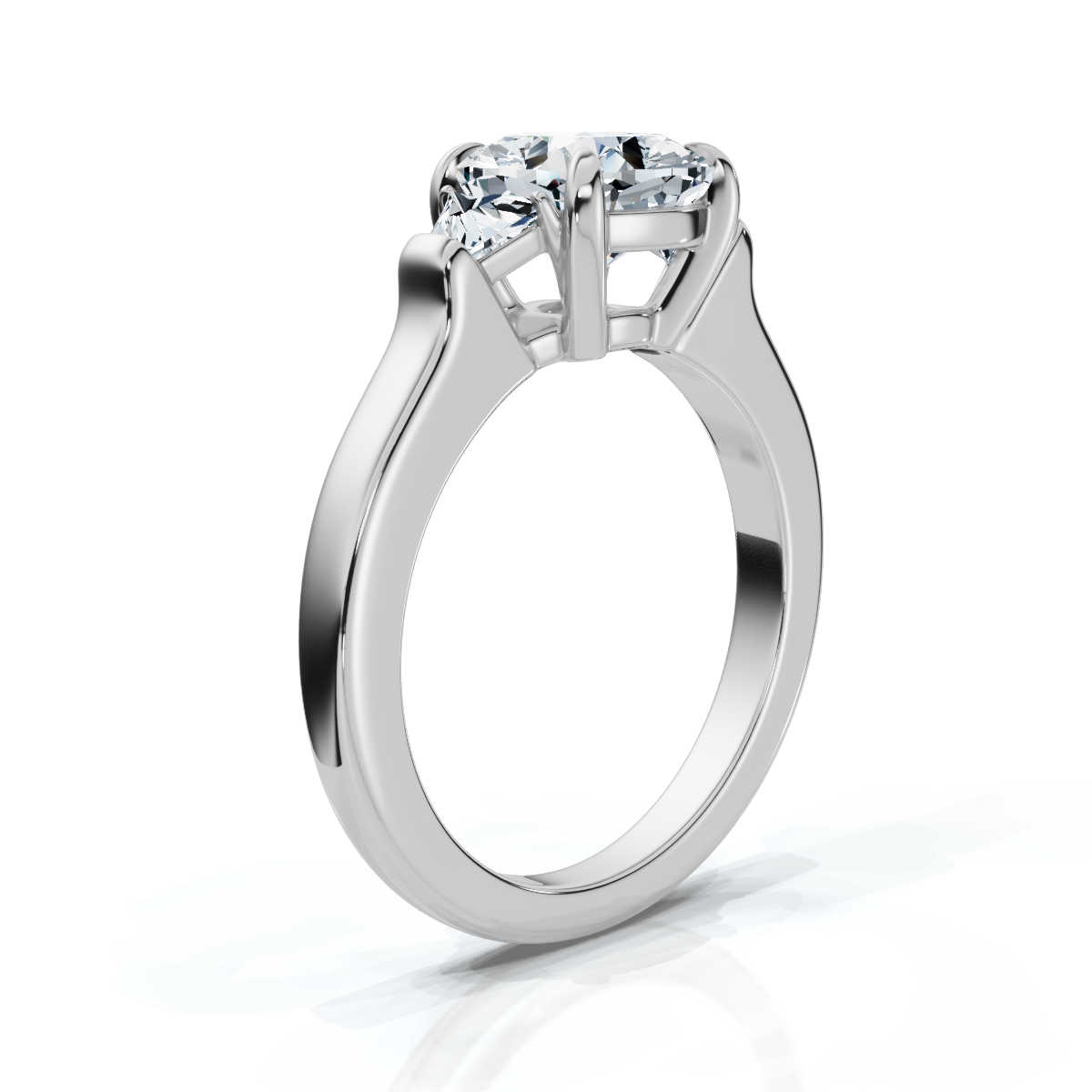 14K White Gold Willamina Three Stone Trapezoid Lab Grown Diamond Ring (1/2 ct. tw)