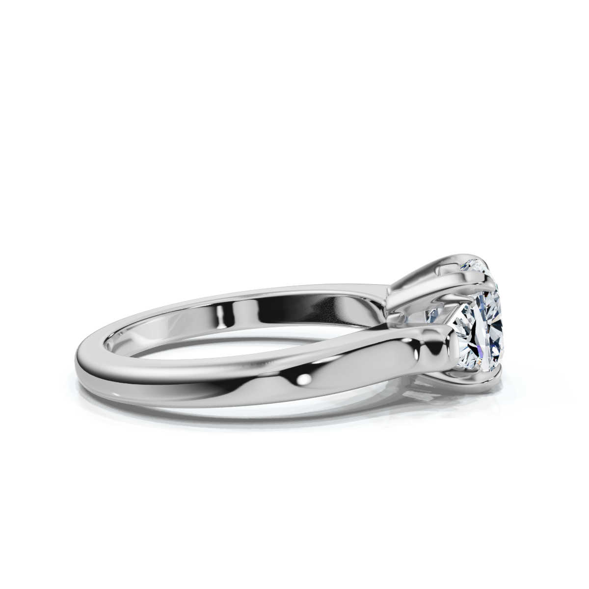 14K White Gold Willamina Three Stone Trapezoid Lab Grown Diamond Ring (1/2 ct. tw)