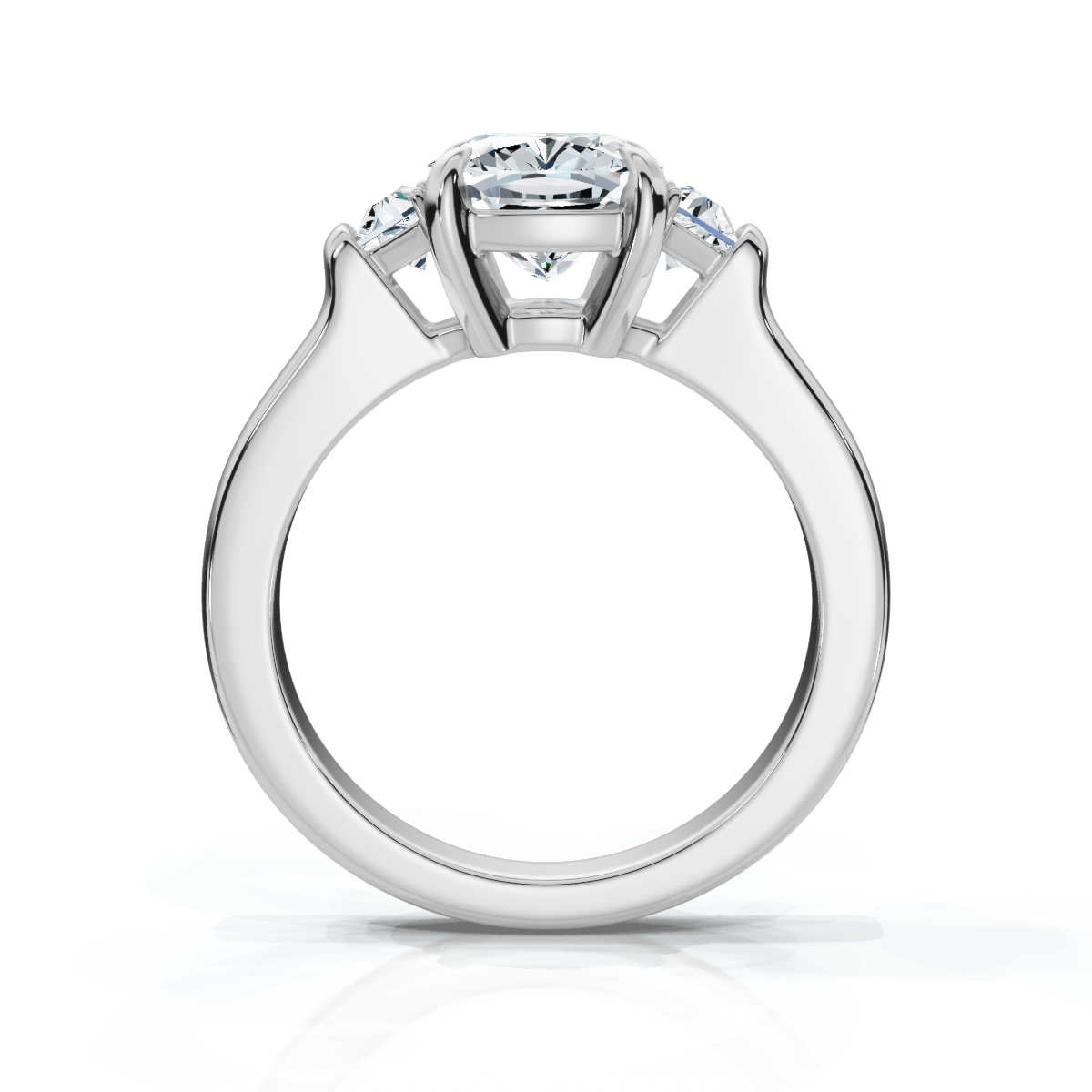 14K White Gold Willamina Three Stone Trapezoid Lab Grown Diamond Ring (1/2 ct. tw)