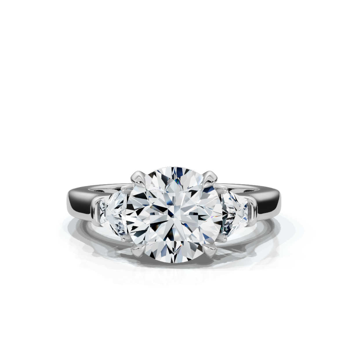 14K White Gold Willamina Three Stone Trapezoid Lab Grown Diamond Ring (3/4 ct. tw)
