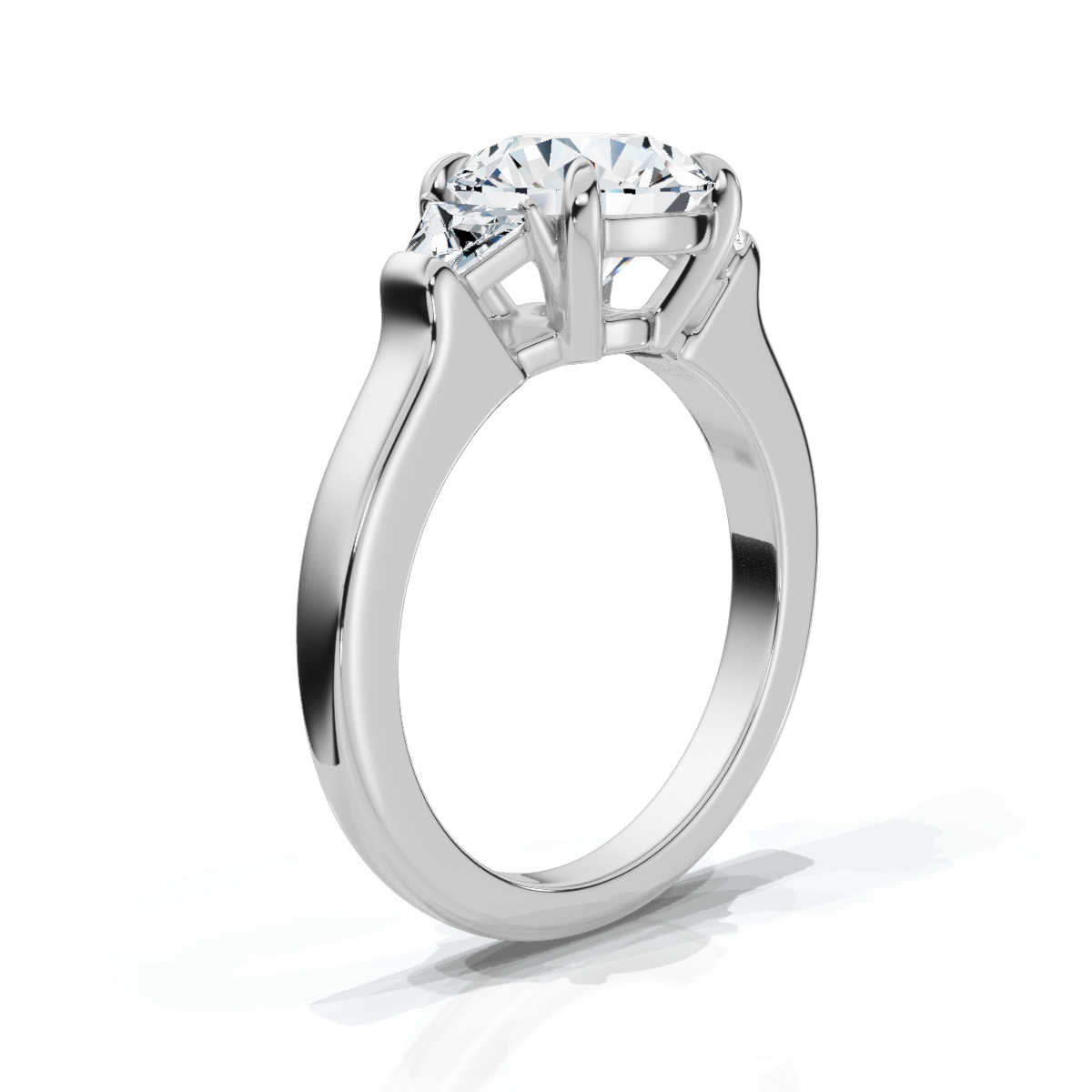 14K White Gold Willamina Three Stone Trapezoid Lab Grown Diamond Ring (3/4 ct. tw)