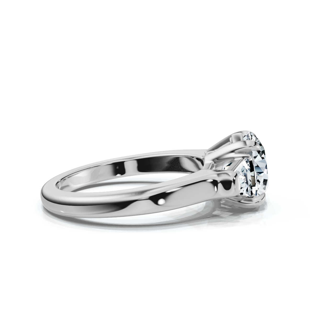 14K White Gold Willamina Three Stone Trapezoid Lab Grown Diamond Ring (3/4 ct. tw)