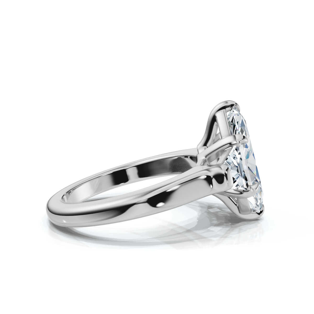 14K White Gold Willamina Three Stone Trapezoid Lab Grown Diamond Ring (1.00 ct. tw)