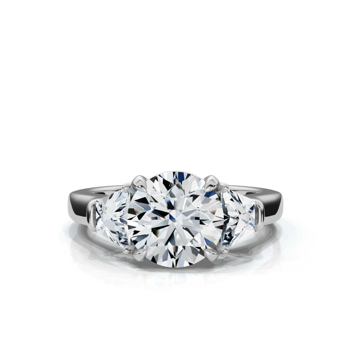 14K White Gold Willamina Three Stone Trapezoid Lab Grown Diamond Ring (1.00 ct. tw)