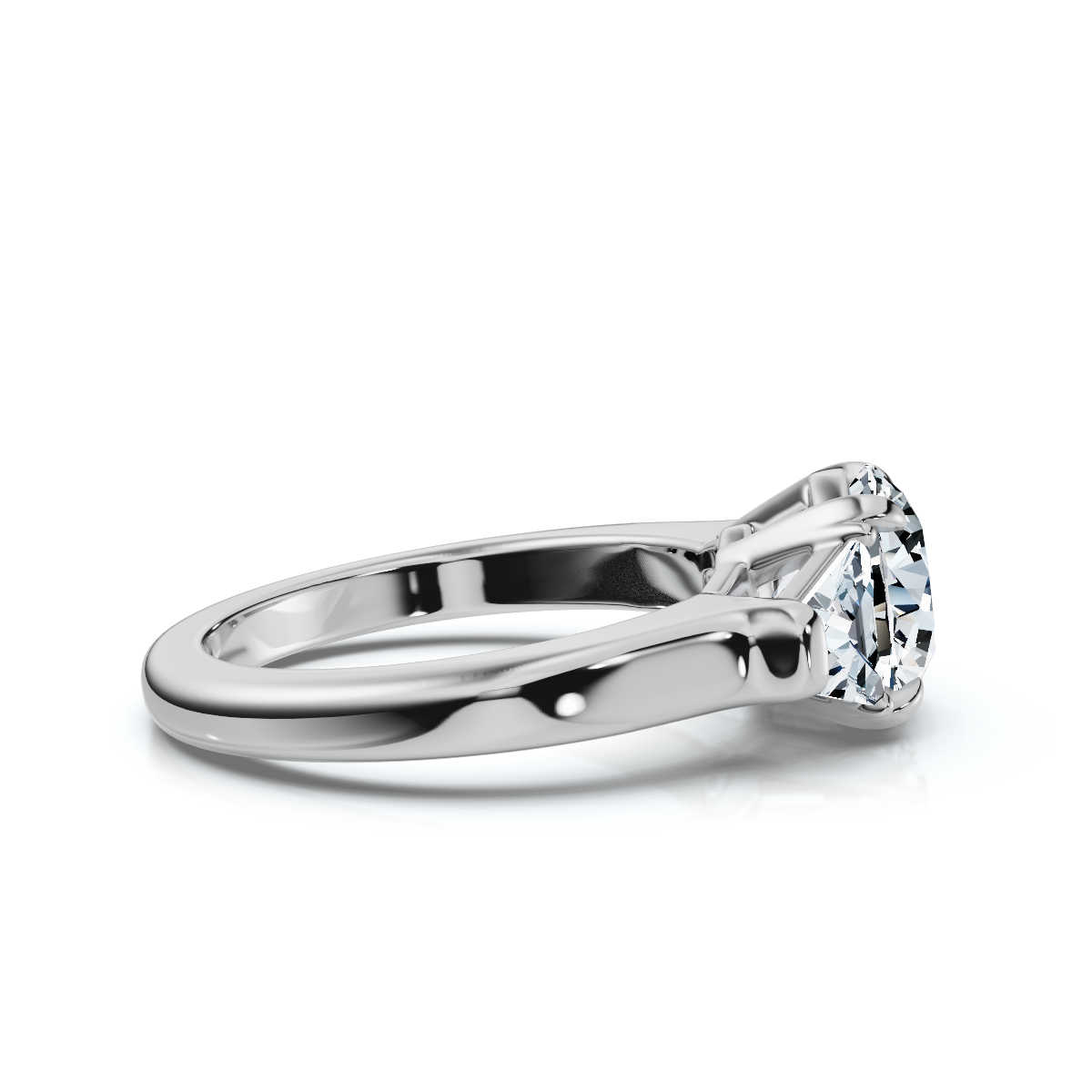 14K White Gold Willamina Three Stone Trapezoid Lab Grown Diamond Ring (1.00 ct. tw)