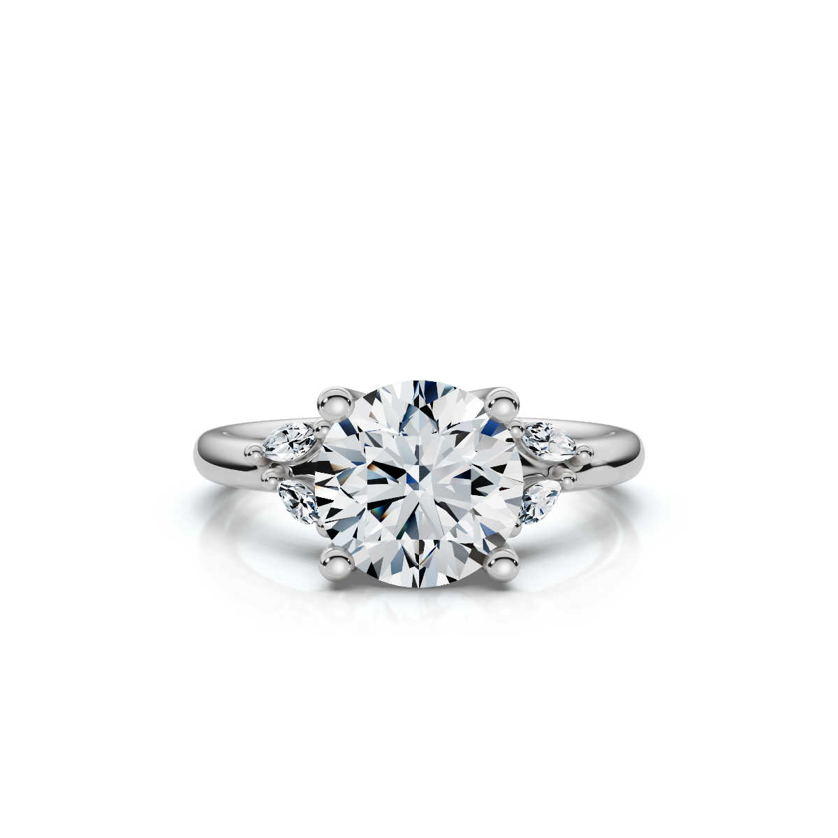 14K White Gold Tatiana Nature Inspired Lab Grown Diamond Ring (1/10 ct. tw)