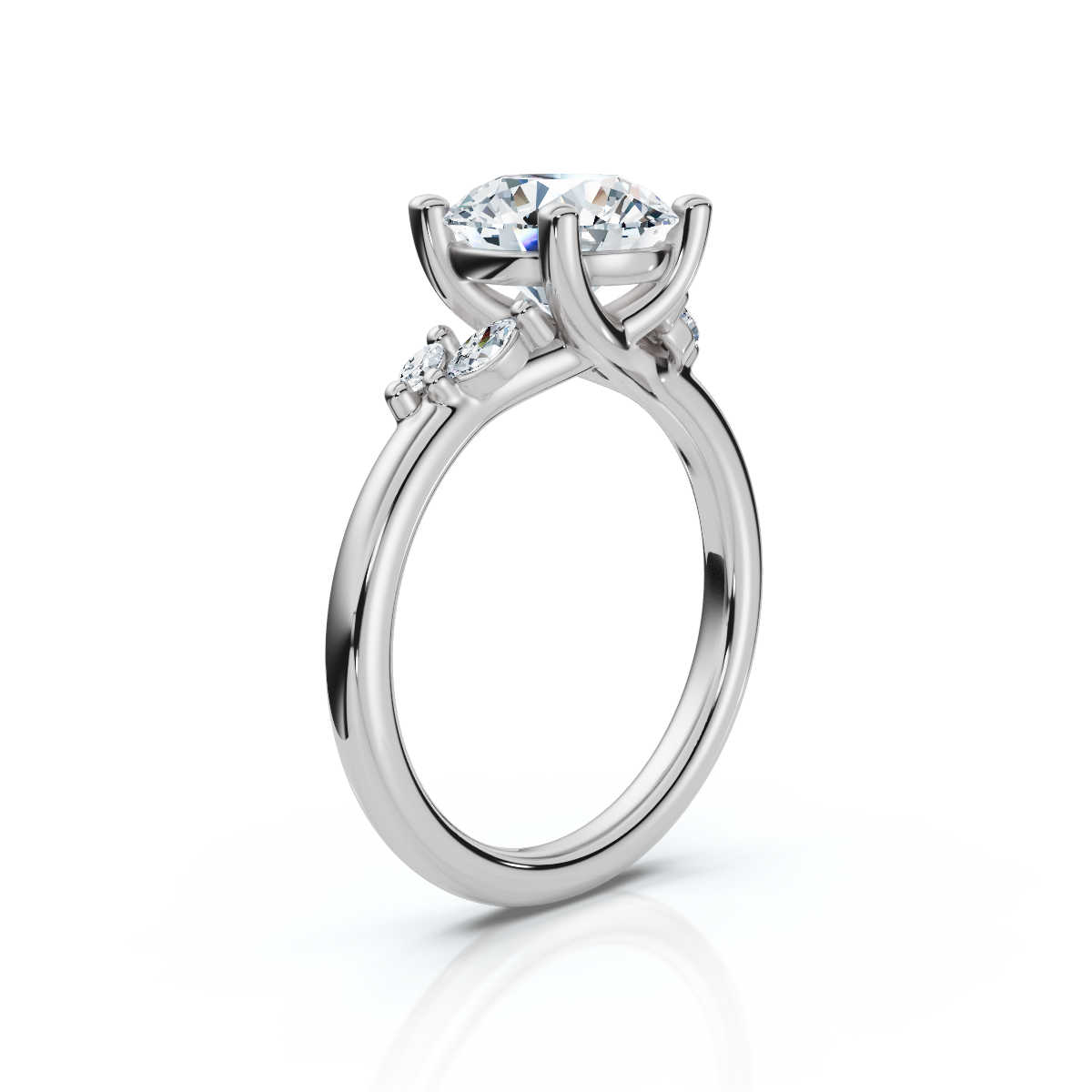 14K White Gold Tatiana Nature Inspired Lab Grown Diamond Ring (1/10 ct. tw)