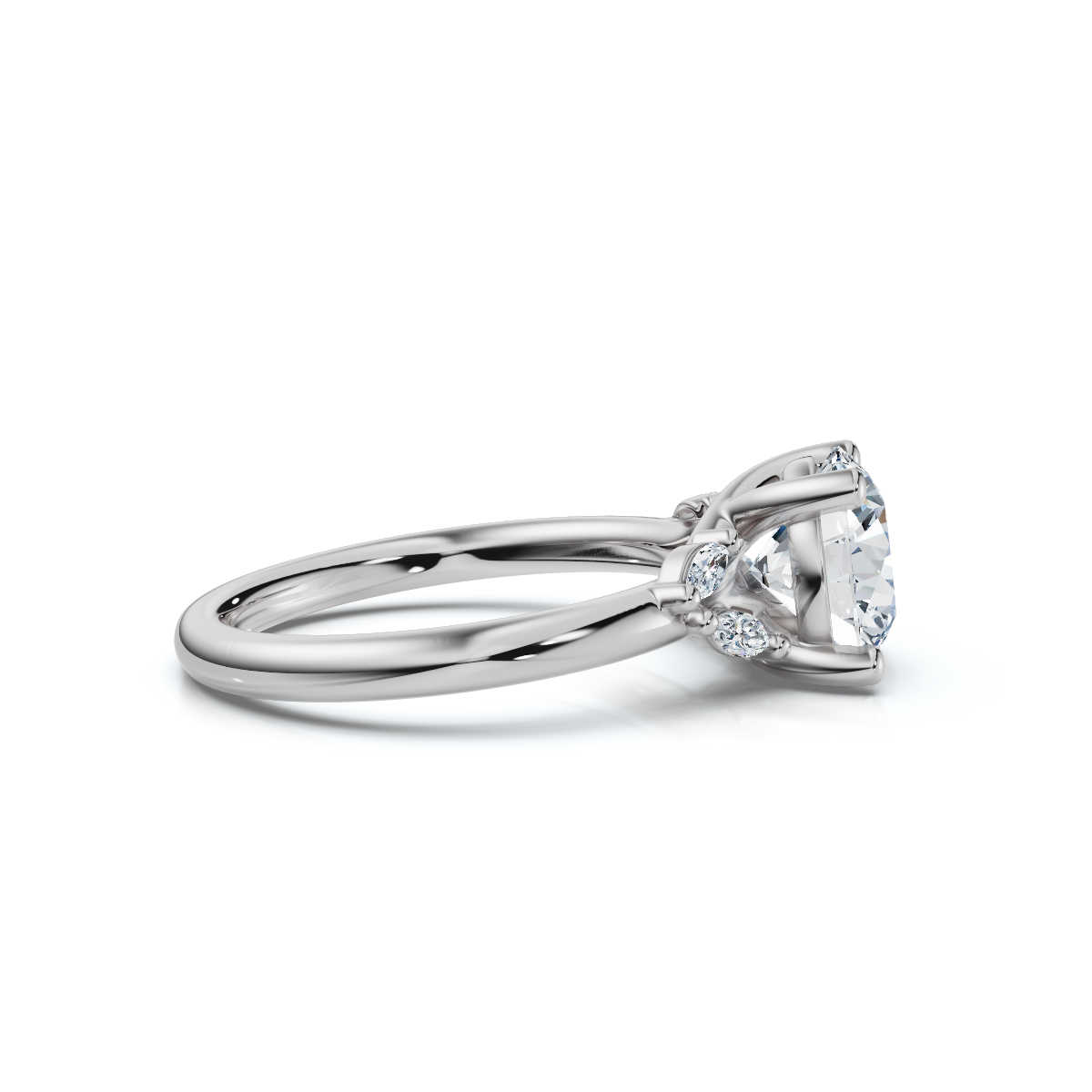 14K White Gold Tatiana Nature Inspired Lab Grown Diamond Ring (1/10 ct. tw)