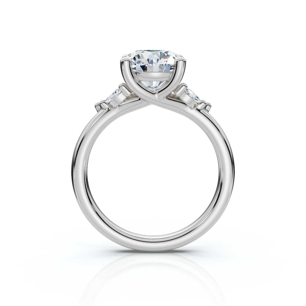 14K White Gold Tatiana Nature Inspired Lab Grown Diamond Ring (1/10 ct. tw)