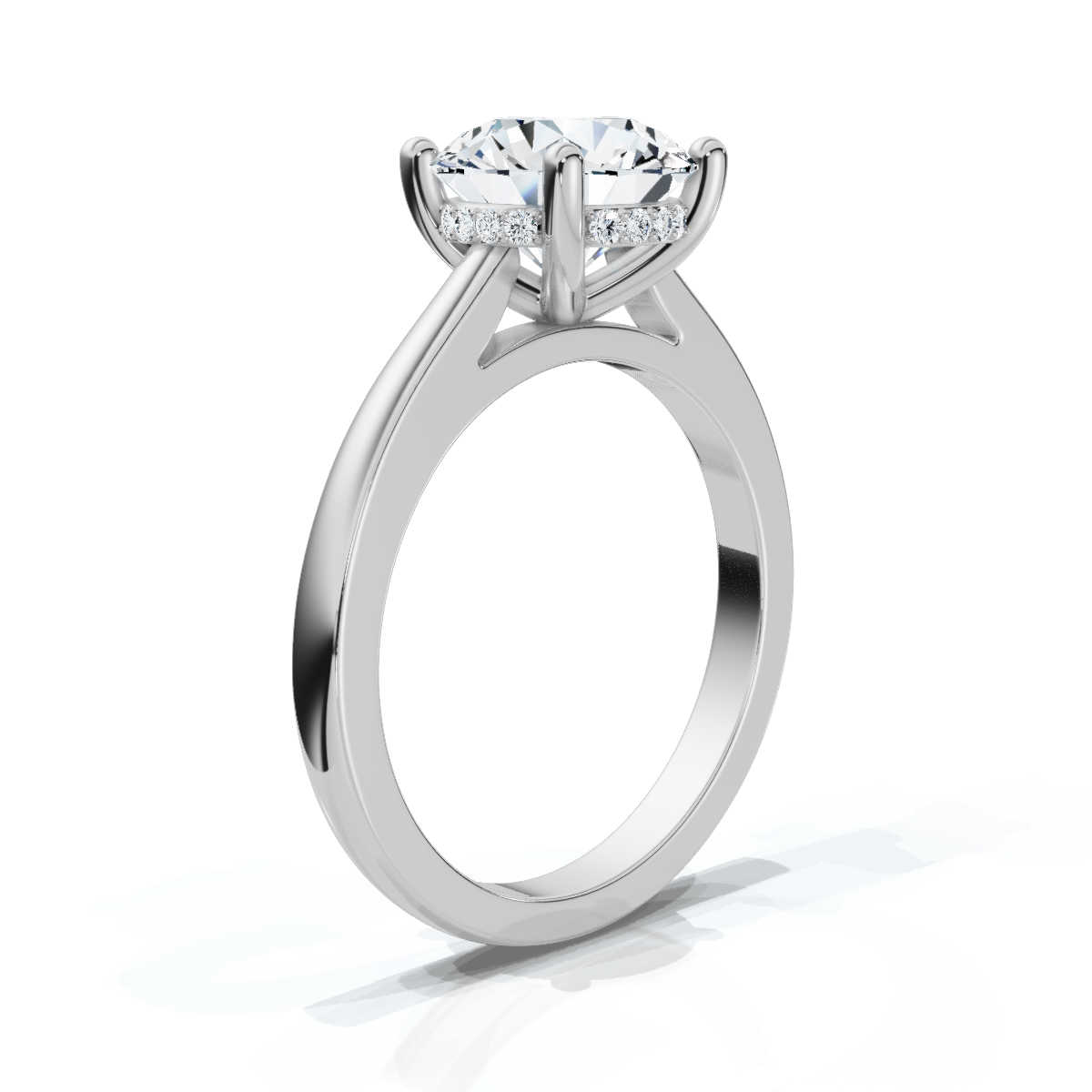 14K White Gold Tessa Hidden Accents Lab Grown Diamond Ring (1/10 ct. tw)