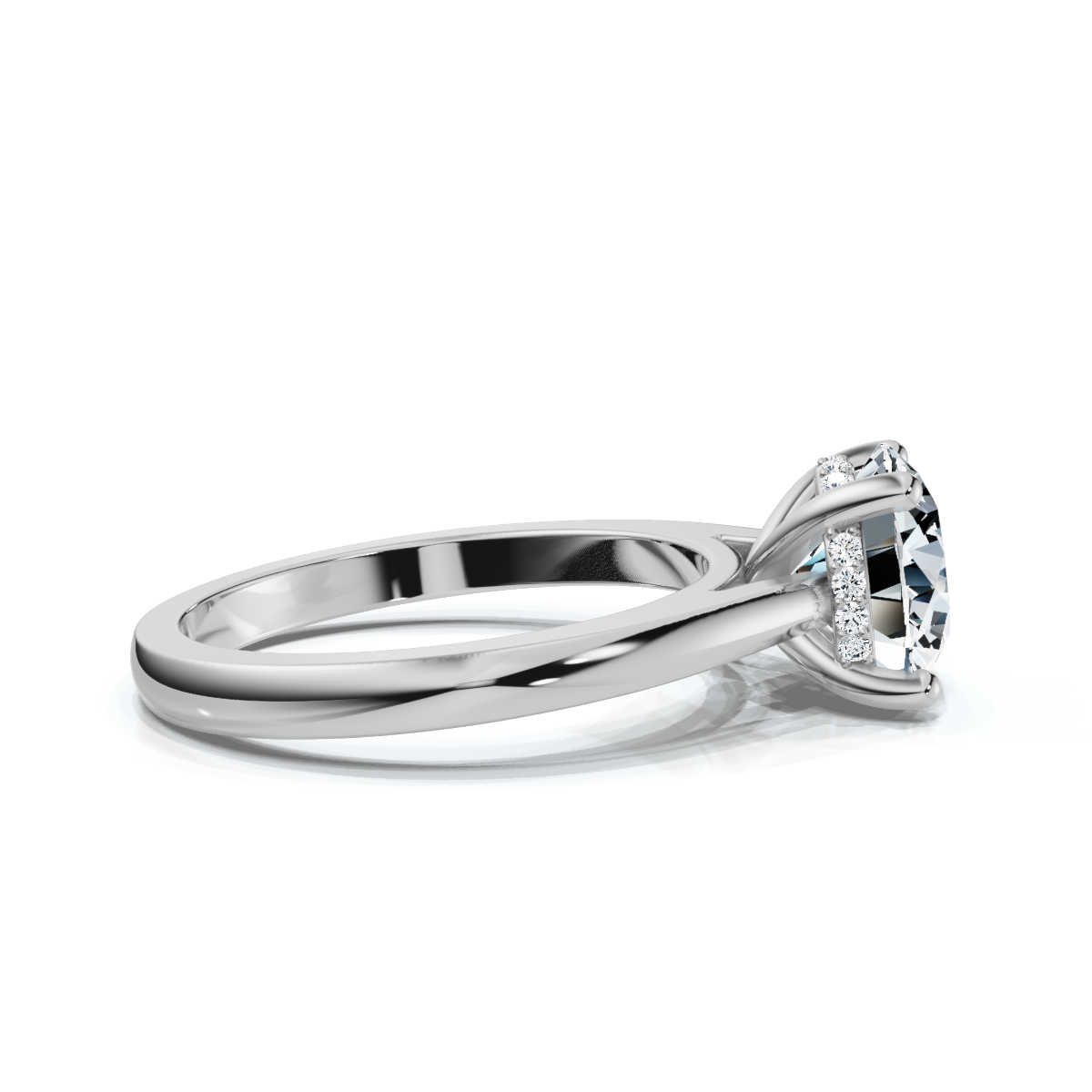 14K White Gold Tessa Hidden Accents Lab Grown Diamond Ring (1/10 ct. tw)