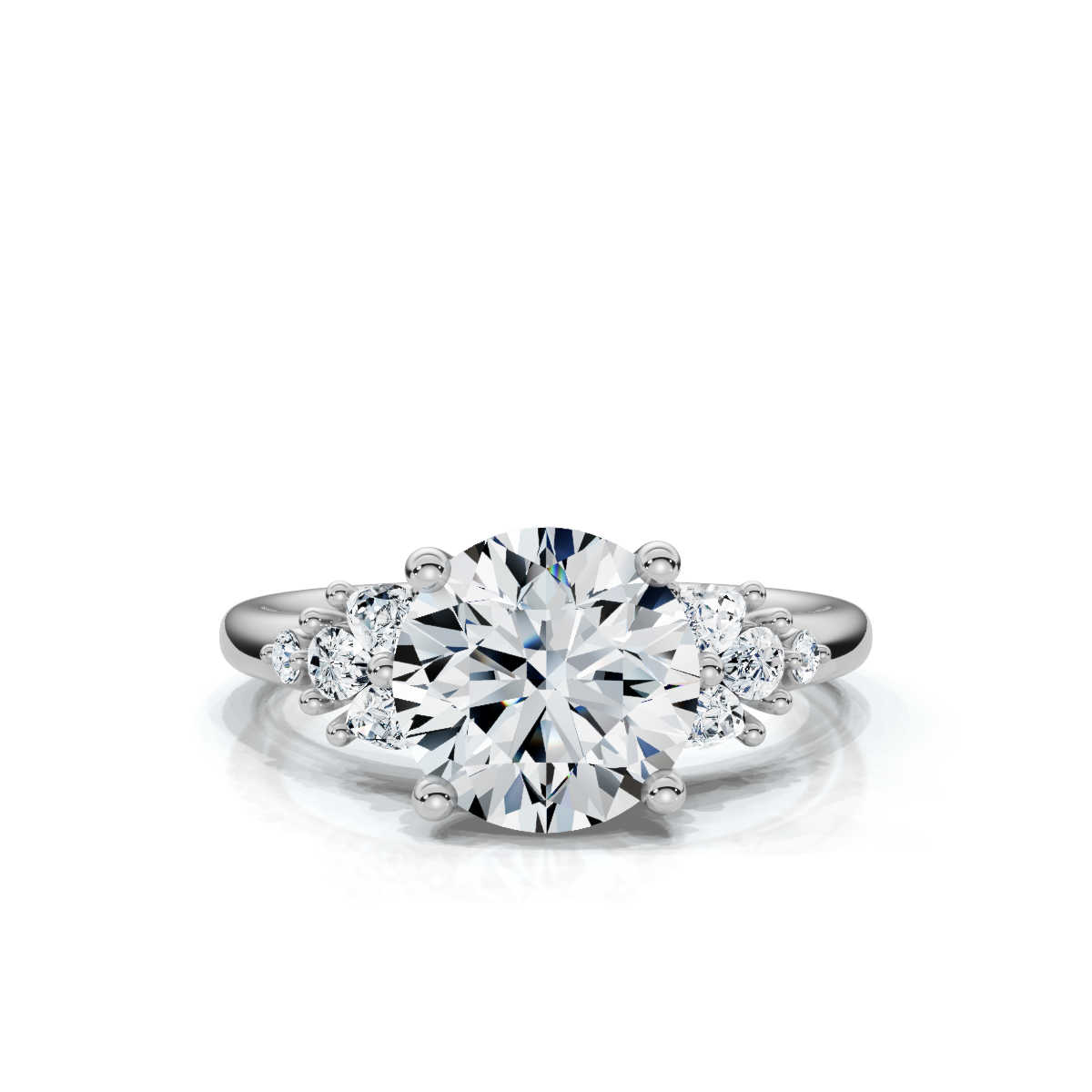 14K White Gold Meryl Accents Lab Grown Diamond Ring (1/4 ct. tw)