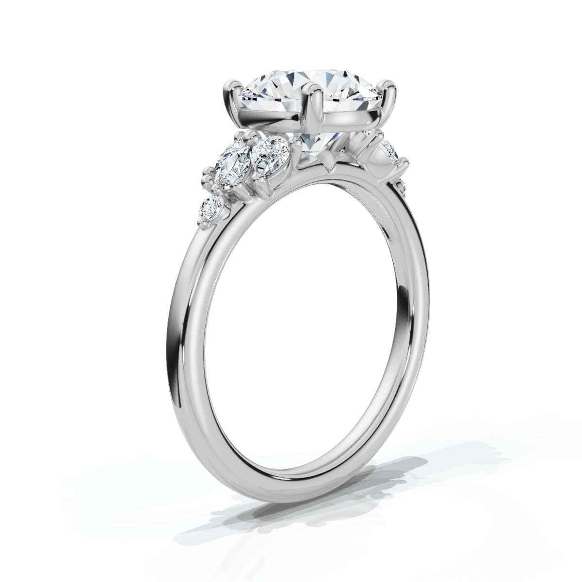 14K White Gold Meryl Accents Lab Grown Diamond Ring (1/4 ct. tw)