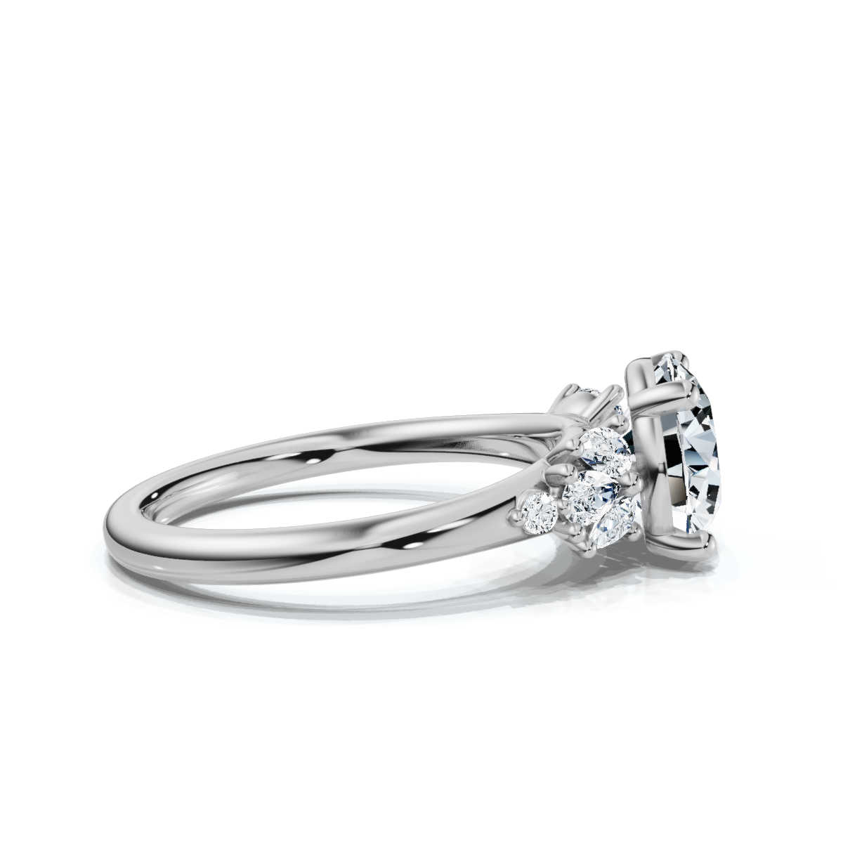 14K White Gold Meryl Accents Lab Grown Diamond Ring (1/4 ct. tw)