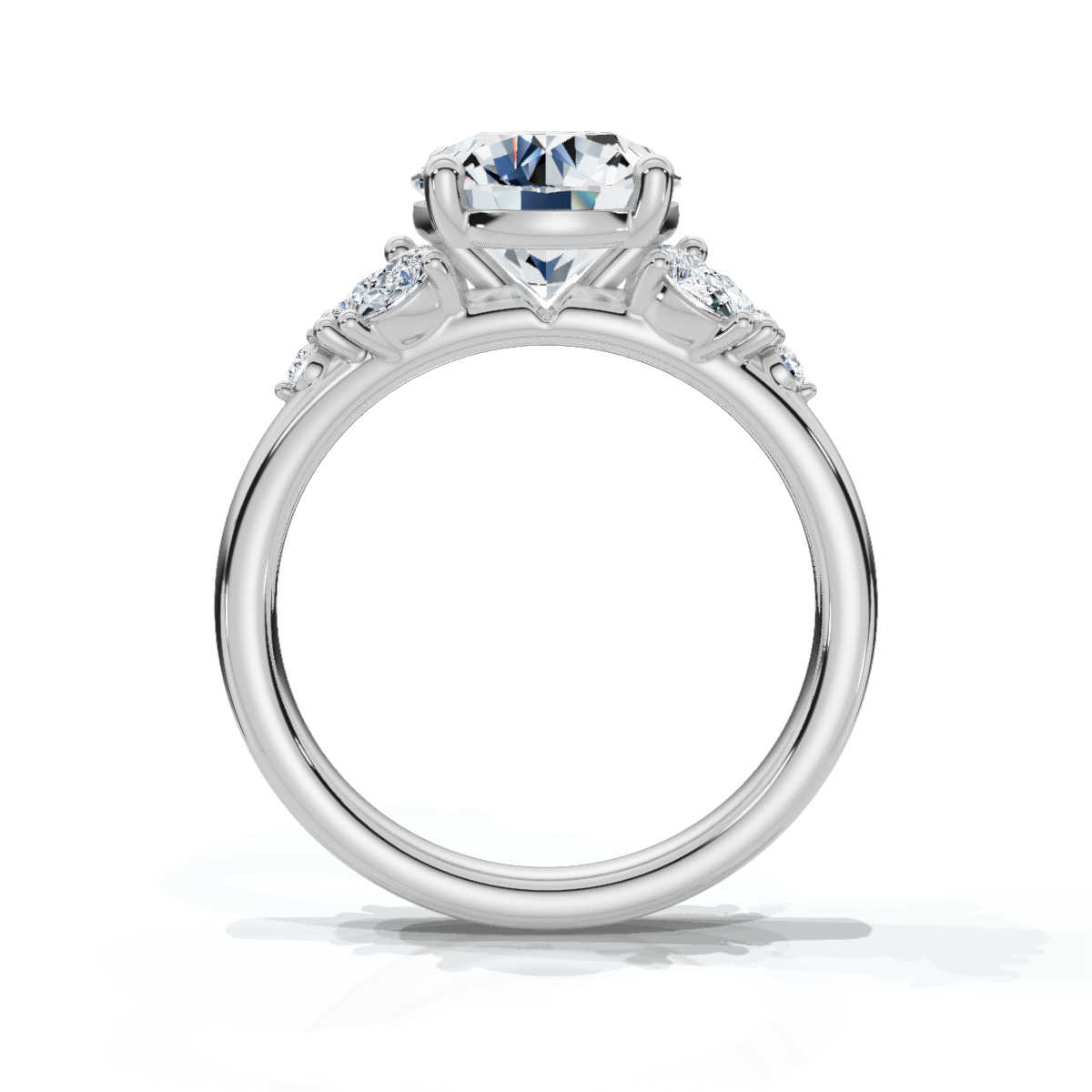 14K White Gold Meryl Accents Lab Grown Diamond Ring (1/4 ct. tw)