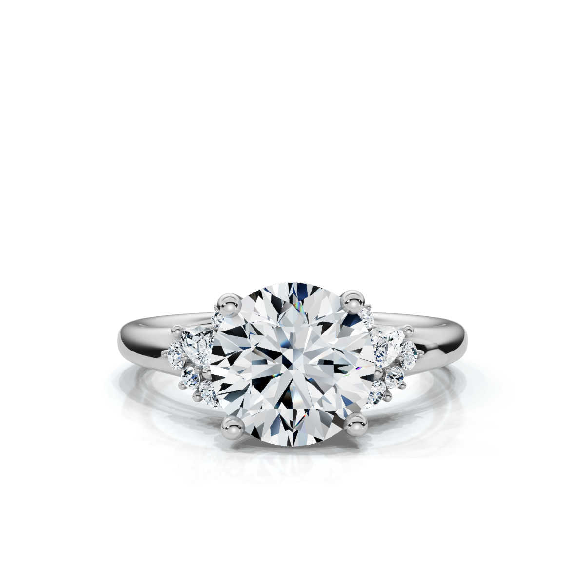 14K White Gold Raquel Accents Lab Grown Diamond Ring (1/5 ct. tw)