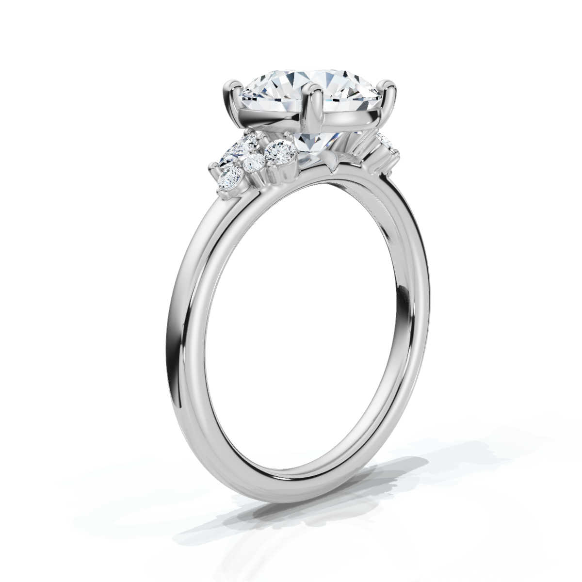 14K White Gold Raquel Accents Lab Grown Diamond Ring (1/5 ct. tw)