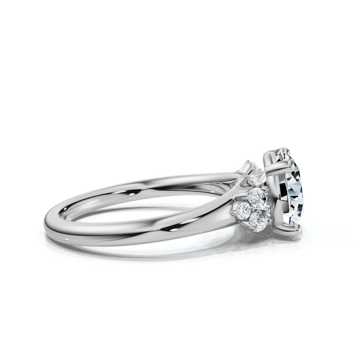 14K White Gold Raquel Accents Lab Grown Diamond Ring (1/5 ct. tw)