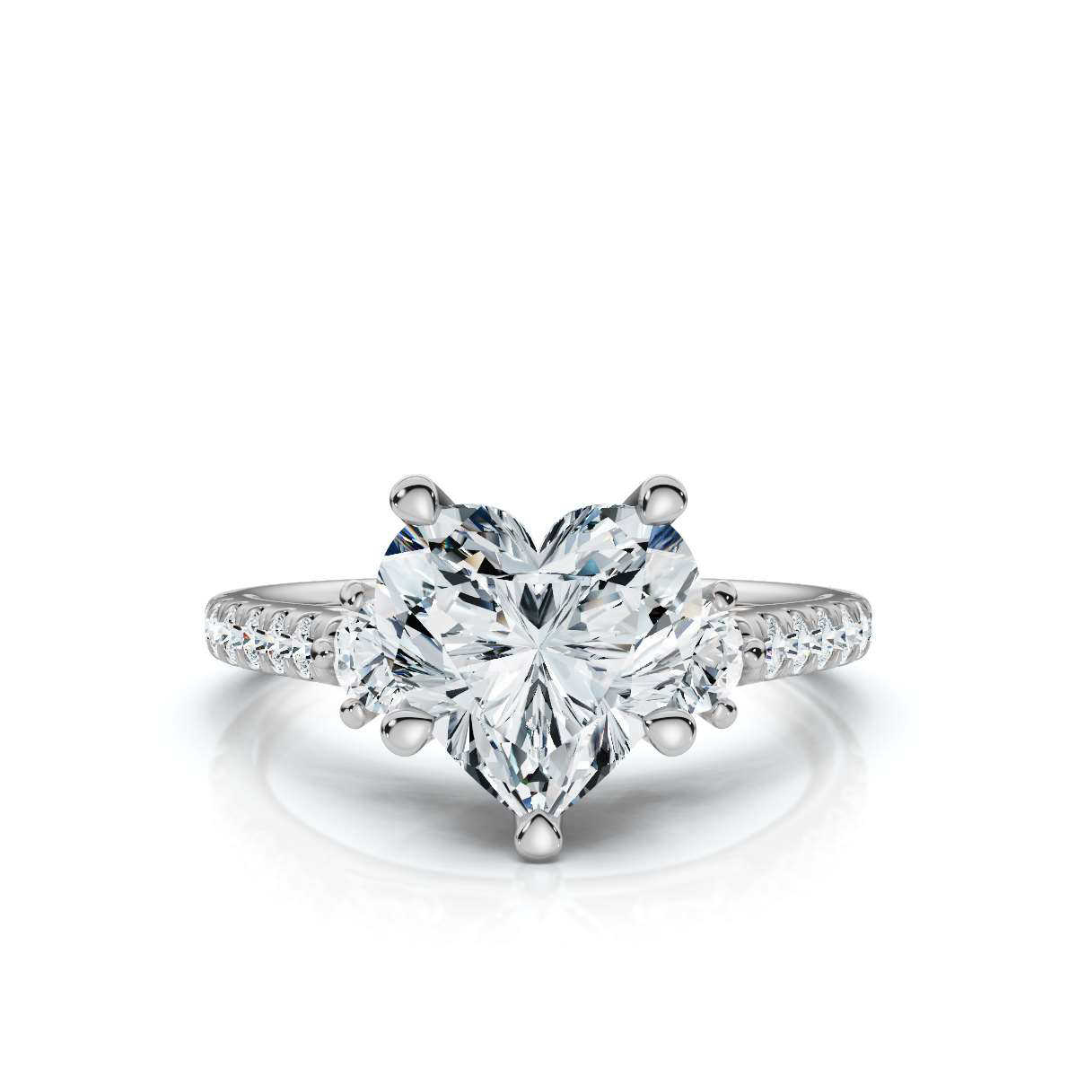 14K White Gold Tassia Three Stone Round Lab Grown Diamond Ring (2/5 ct. tw)