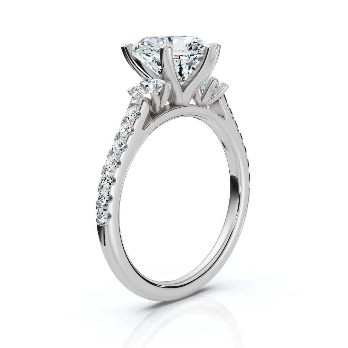 14K White Gold Tassia Three Stone Round Lab Grown Diamond Ring (2/5 ct. tw)