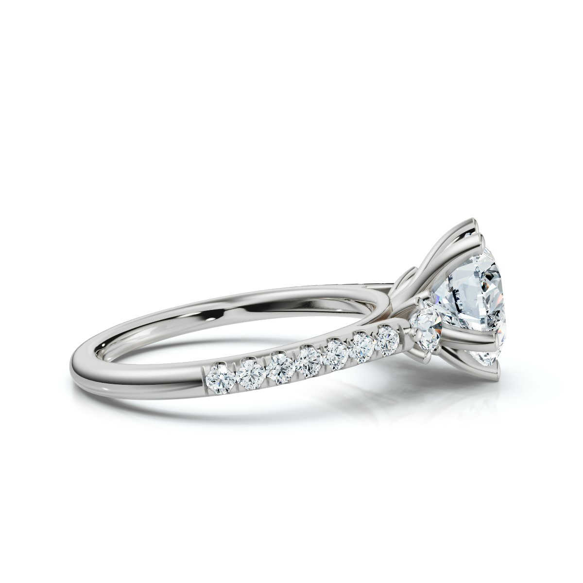 14K White Gold Tassia Three Stone Round Lab Grown Diamond Ring (2/5 ct. tw)