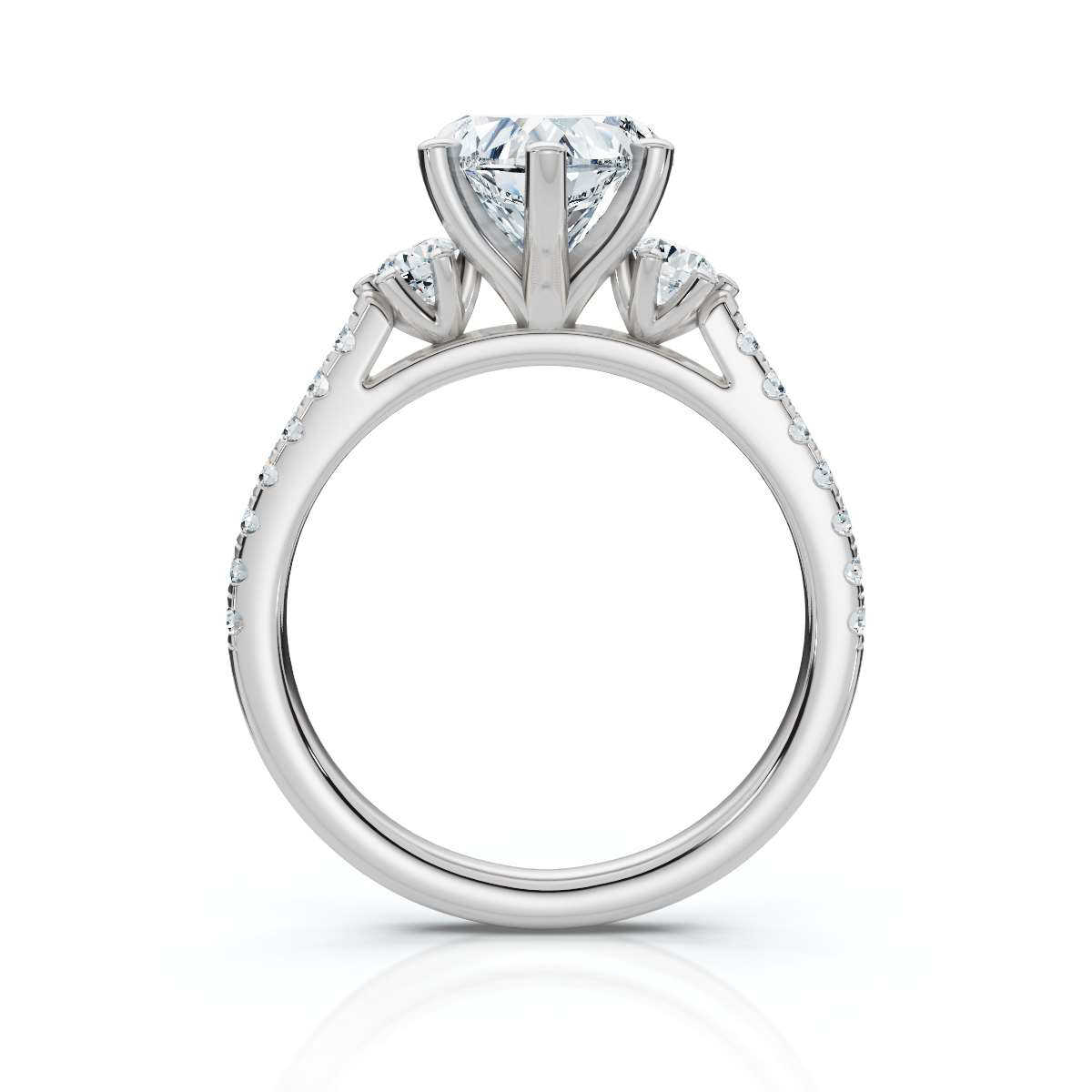 14K White Gold Tassia Three Stone Round Lab Grown Diamond Ring (2/5 ct. tw)