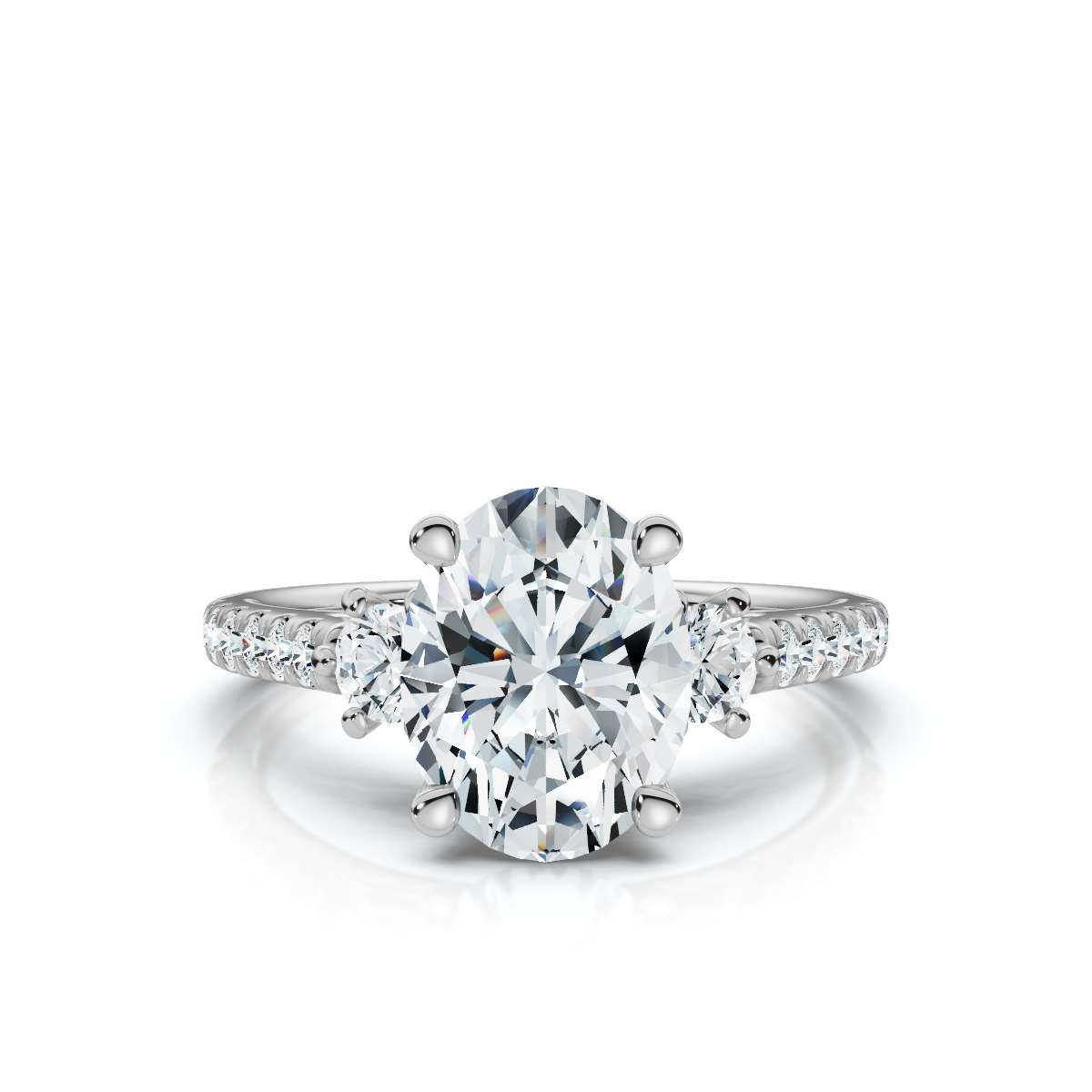 14K White Gold Tassia Three Stone Round Lab Grown Diamond Ring (2/5 ct. tw)
