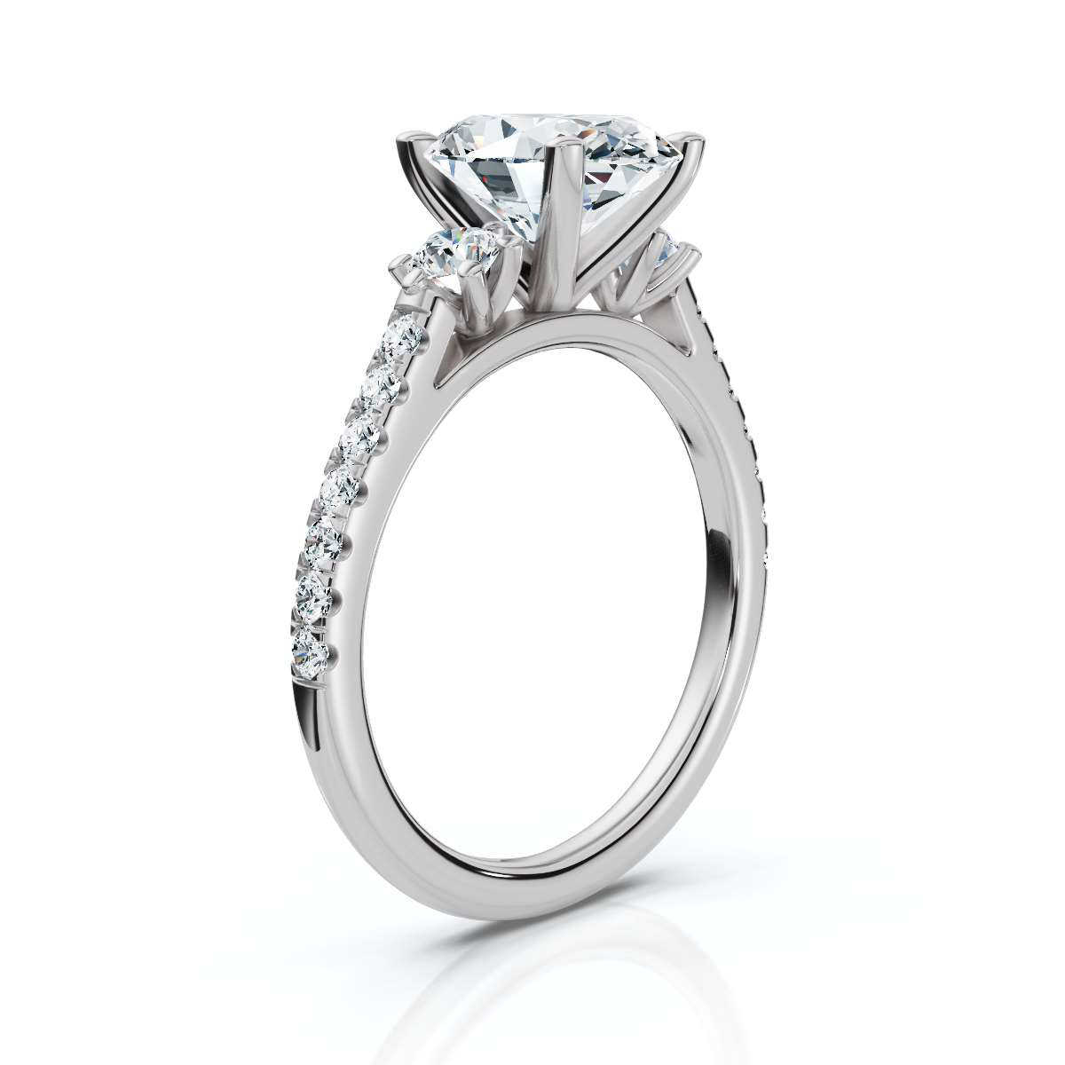 14K White Gold Tassia Three Stone Round Lab Grown Diamond Ring (2/5 ct. tw)