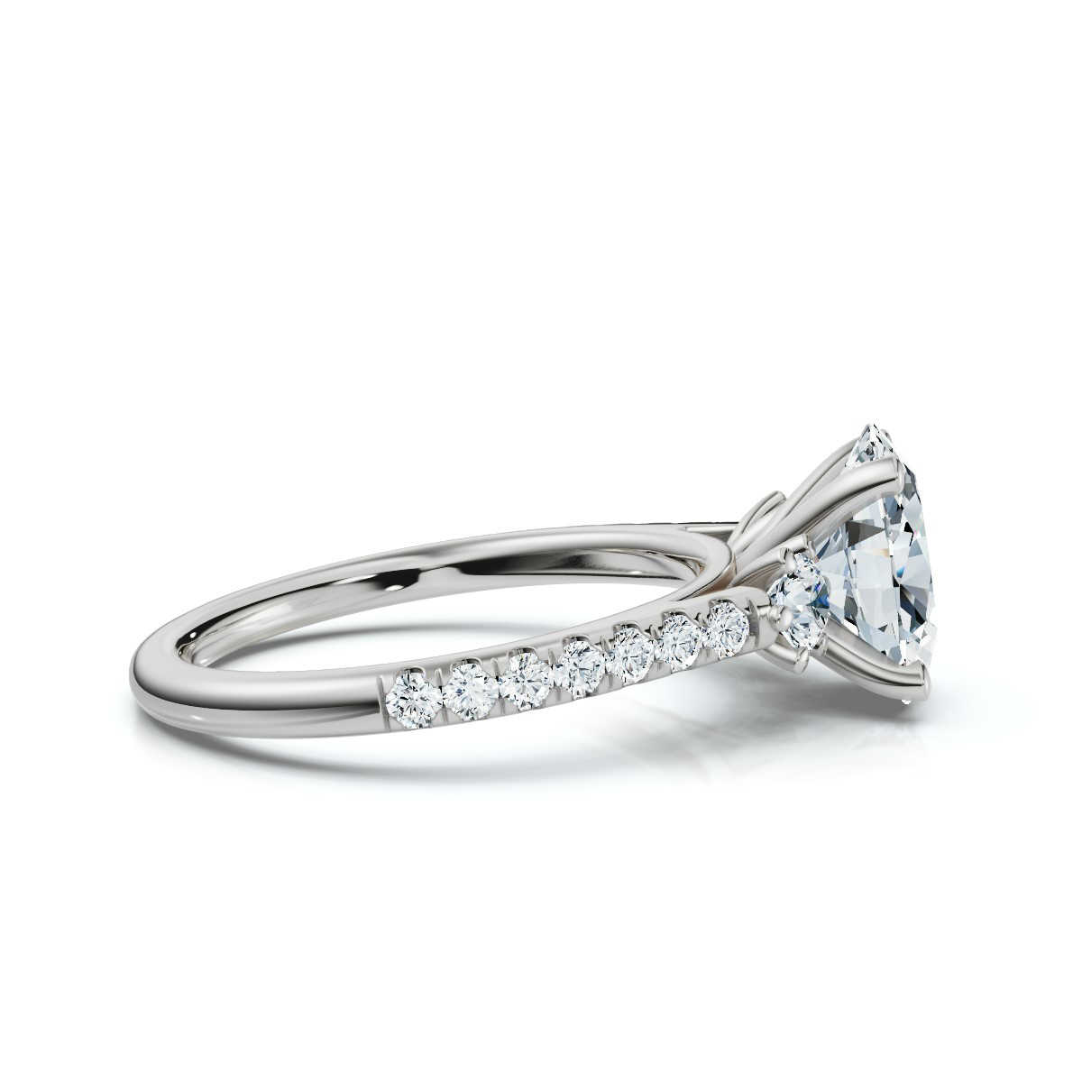 14K White Gold Tassia Three Stone Round Lab Grown Diamond Ring (2/5 ct. tw)
