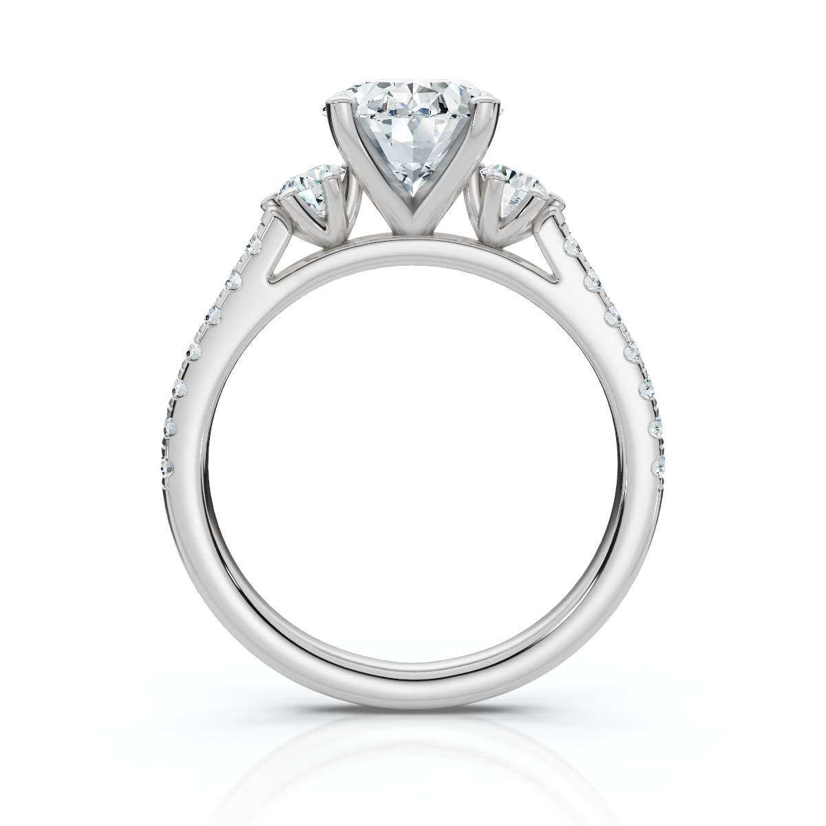 14K White Gold Tassia Three Stone Round Lab Grown Diamond Ring (2/5 ct. tw)