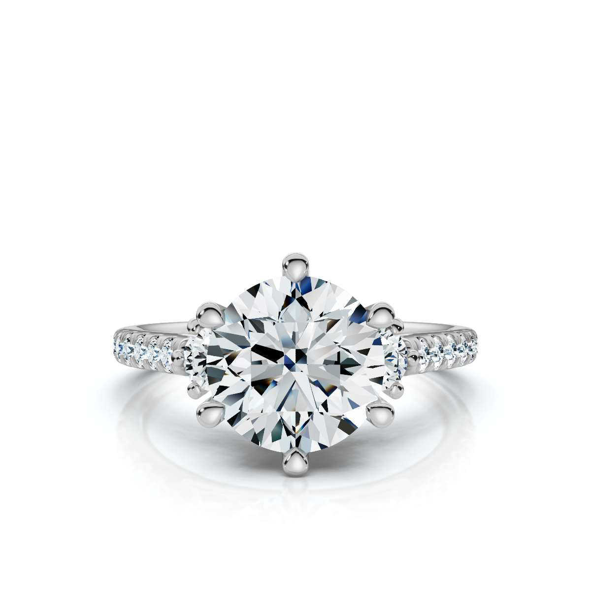 14K White Gold Tassia Three Stone Round Lab Grown Diamond Ring (2/5 ct. tw)