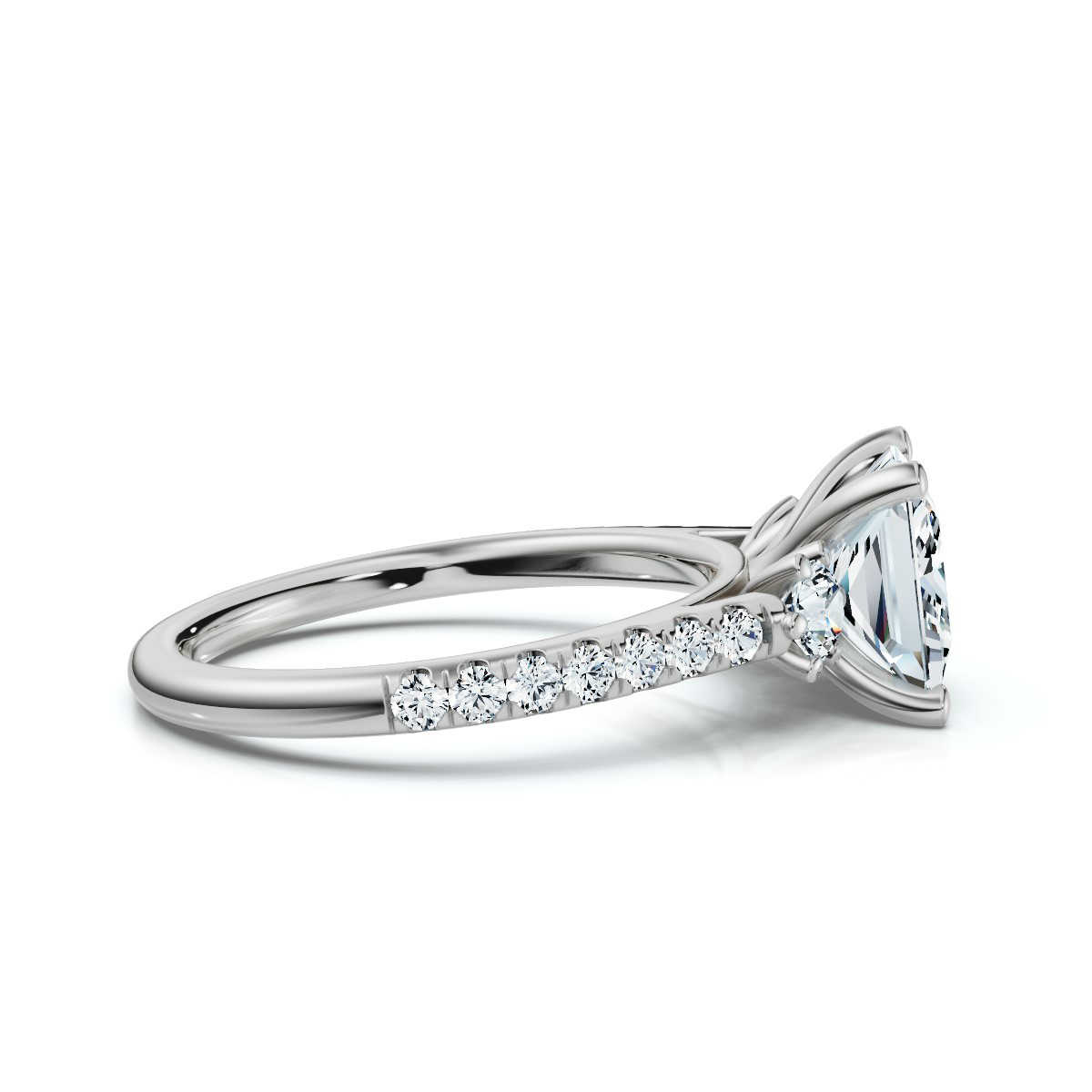 14K White Gold Tassia Three Stone Round Lab Grown Diamond Ring (2/5 ct. tw)