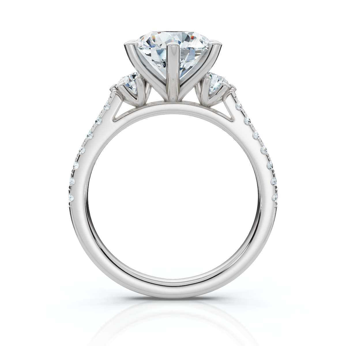 14K White Gold Tassia Three Stone Round Lab Grown Diamond Ring (2/5 ct. tw)