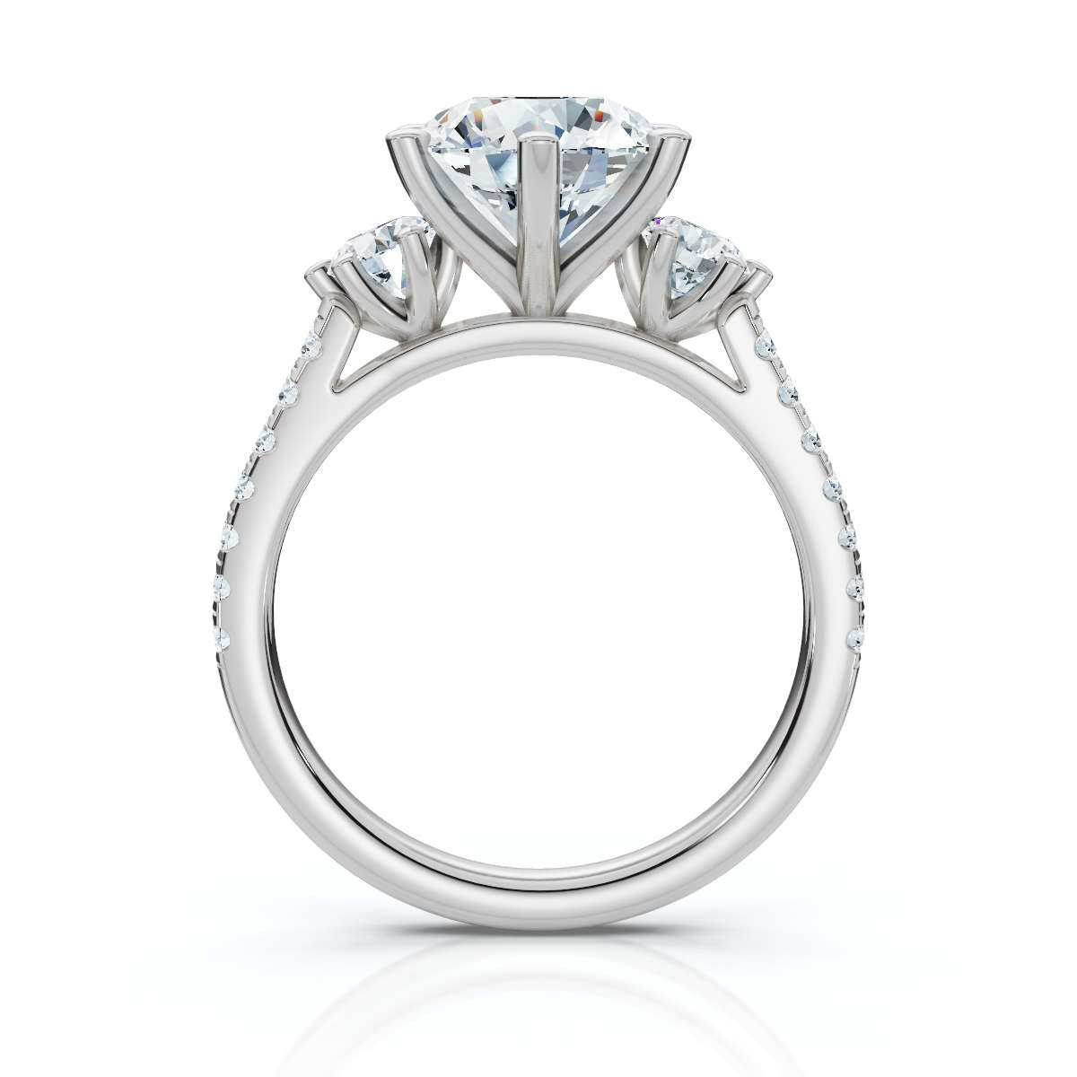 14K White Gold Tassia Three Stone Round Lab Grown Diamond Ring (2/3 ct. tw)