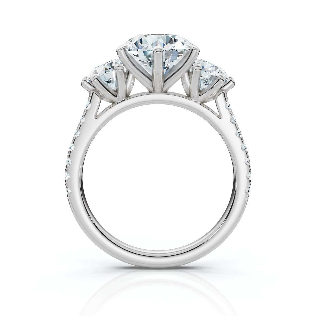 14K White Gold Tassia Three Stone Round Lab Grown Diamond Ring (1 1/6 ct. tw)
