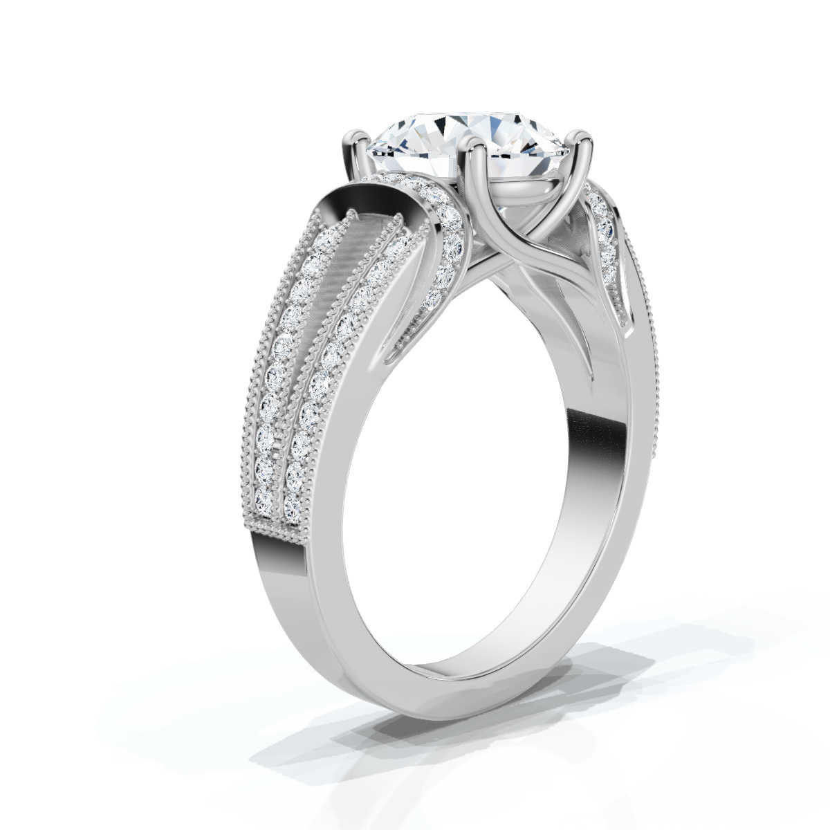 14K White Gold Kinsey Split Shank Lab Grown Diamond Ring (1/3 ct. tw)