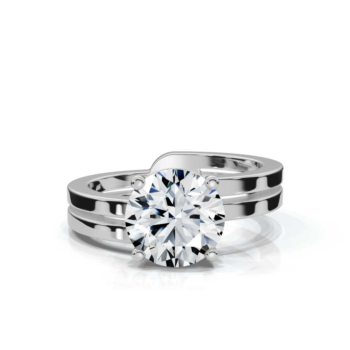 14K White Gold Valor Spiral Lab Grown Diamond Ring 